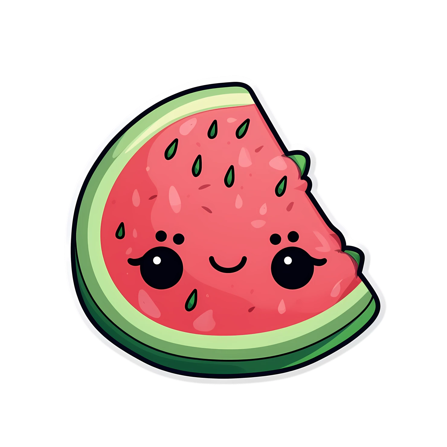 Kawaii watermelon isolated on transparent background #27240