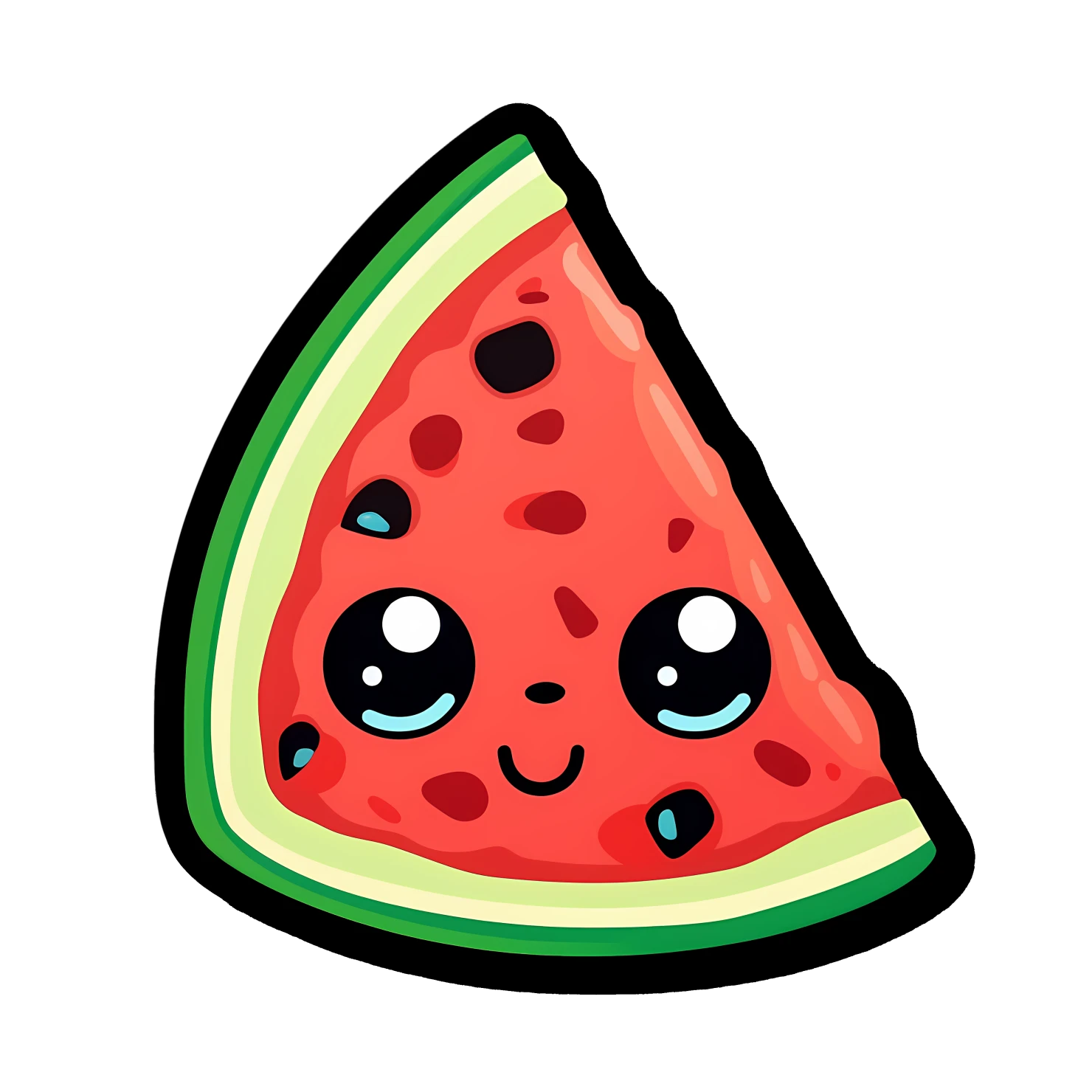 Kawaii watermelon isolated on transparent background #27241