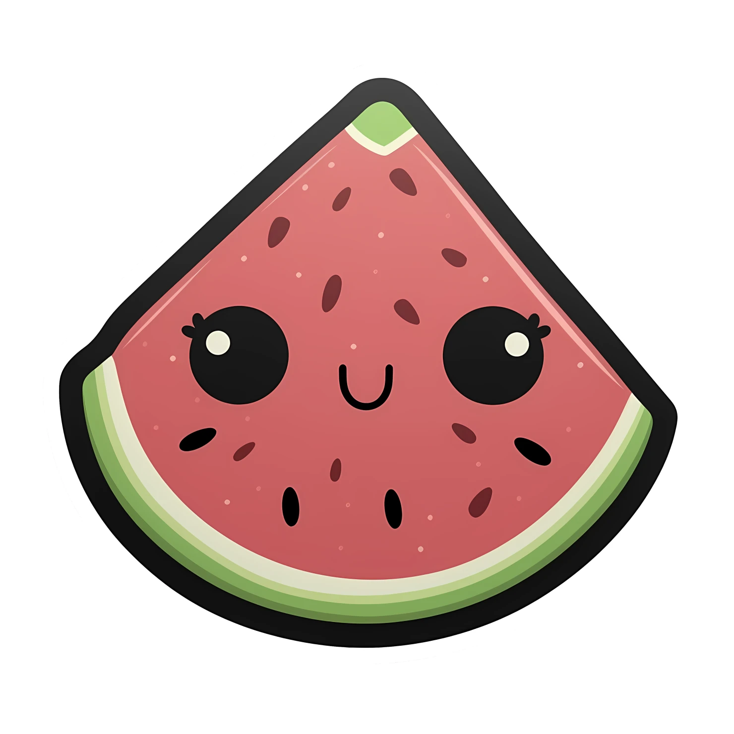 Kawaii watermelon isolated on transparent background #27242