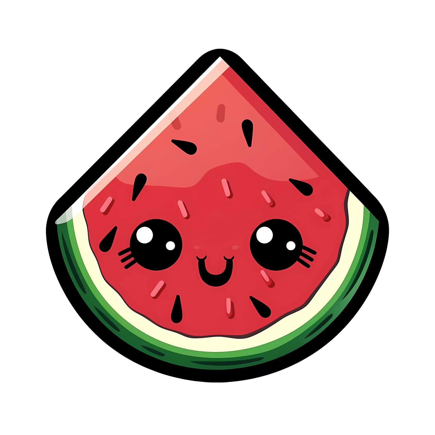 Kawaii watermelon isolated on transparent background #27244