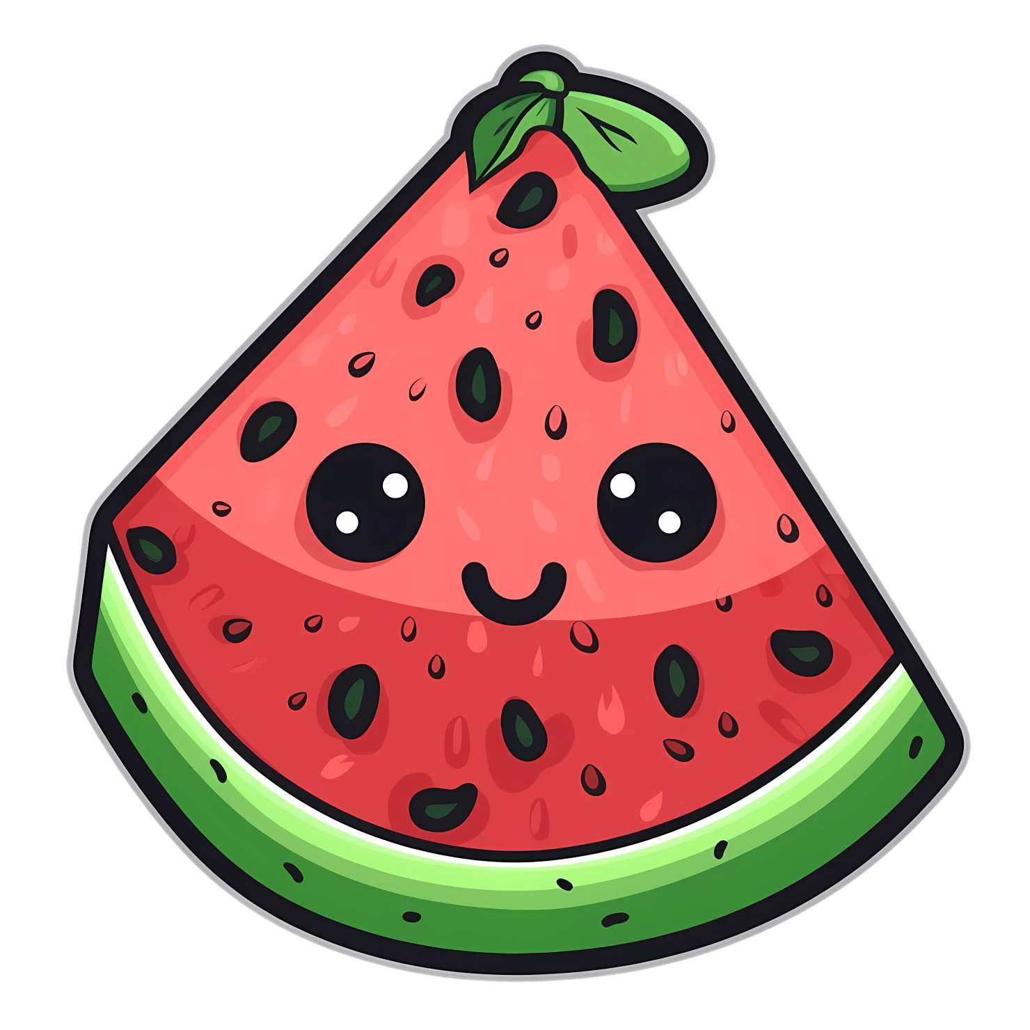 Kawaii watermelon isolated on transparent background #27246