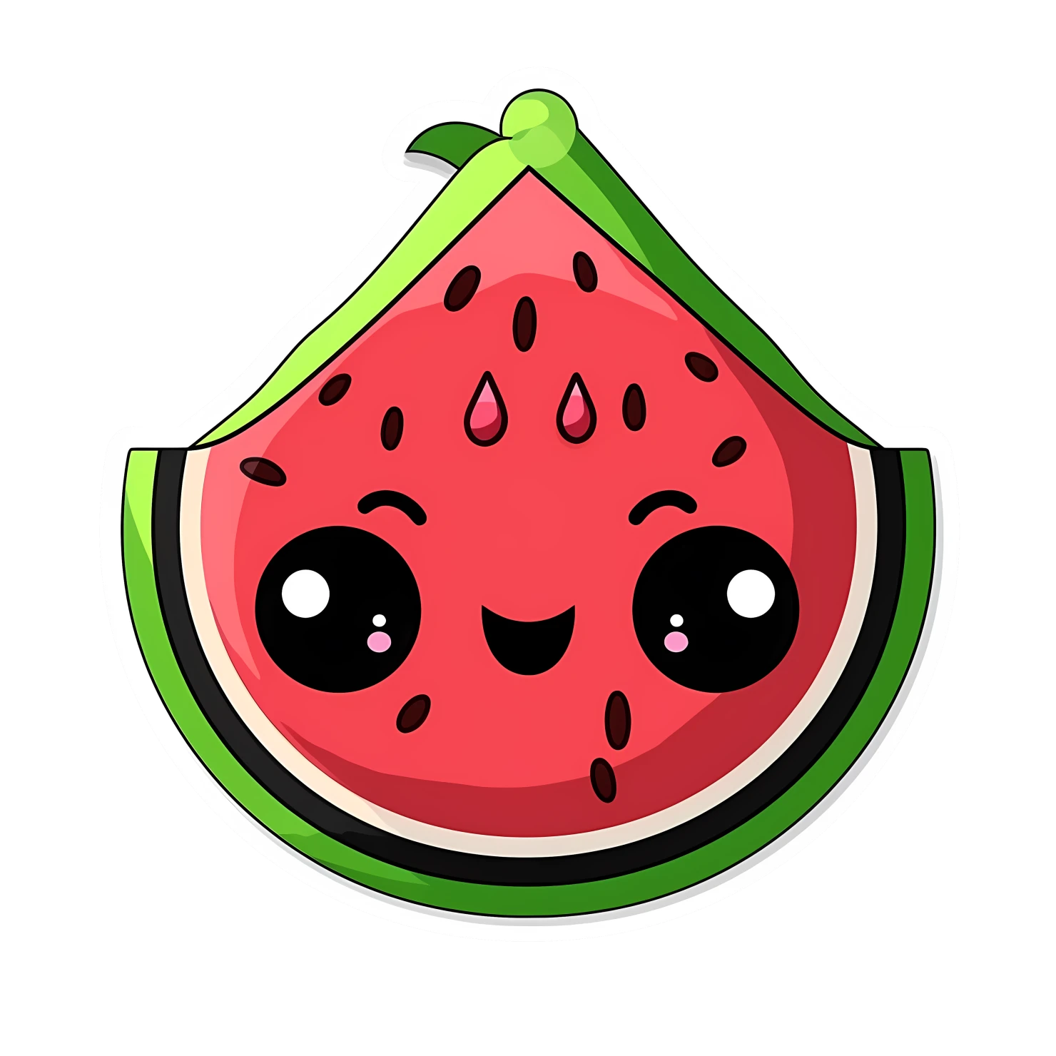 Kawaii watermelon isolated on transparent background #27247