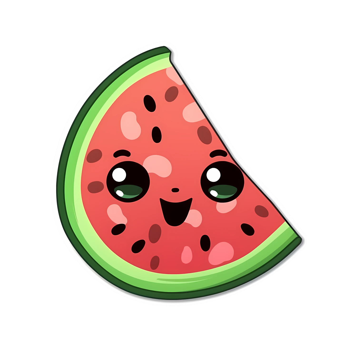 Kawaii watermelon isolated on transparent background #27250