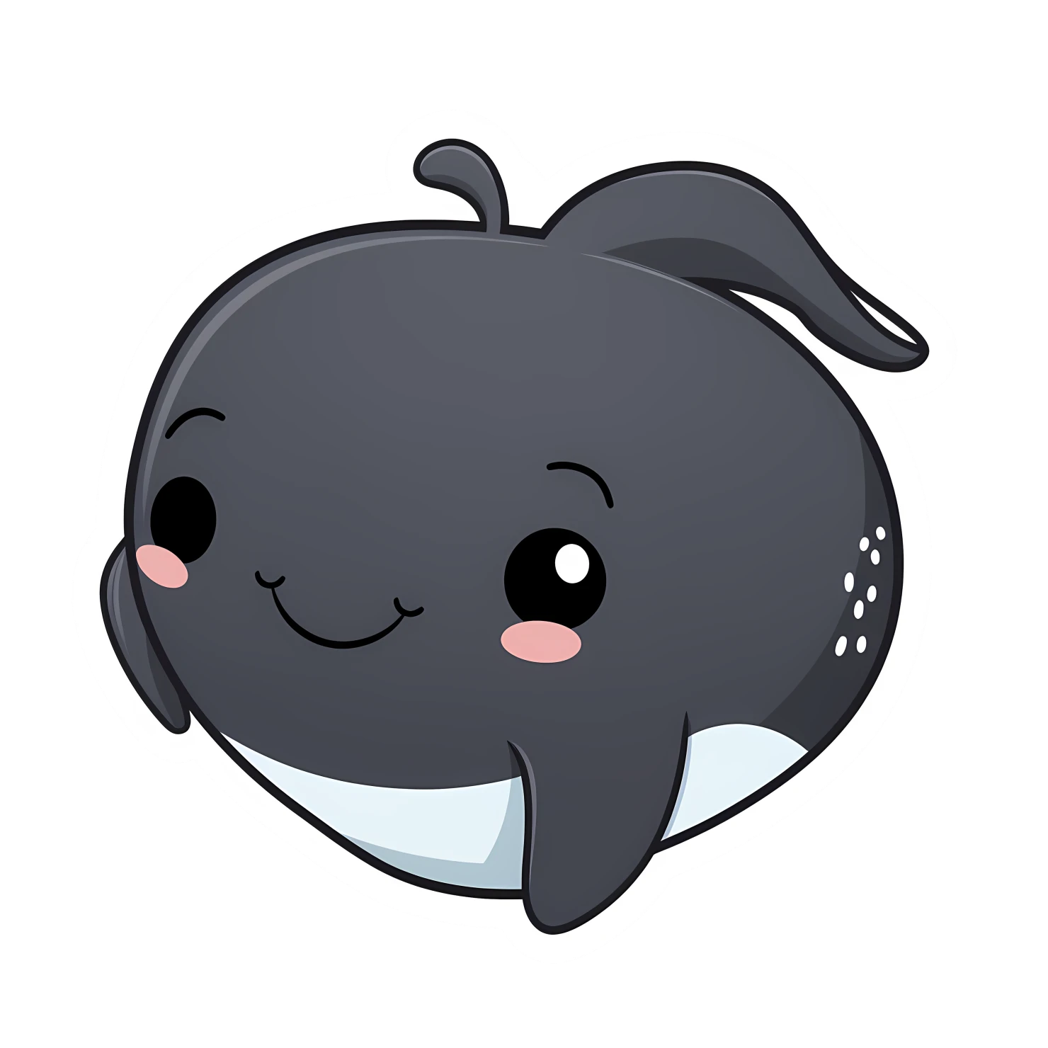Kawaii whale isolated on transparent background #27254