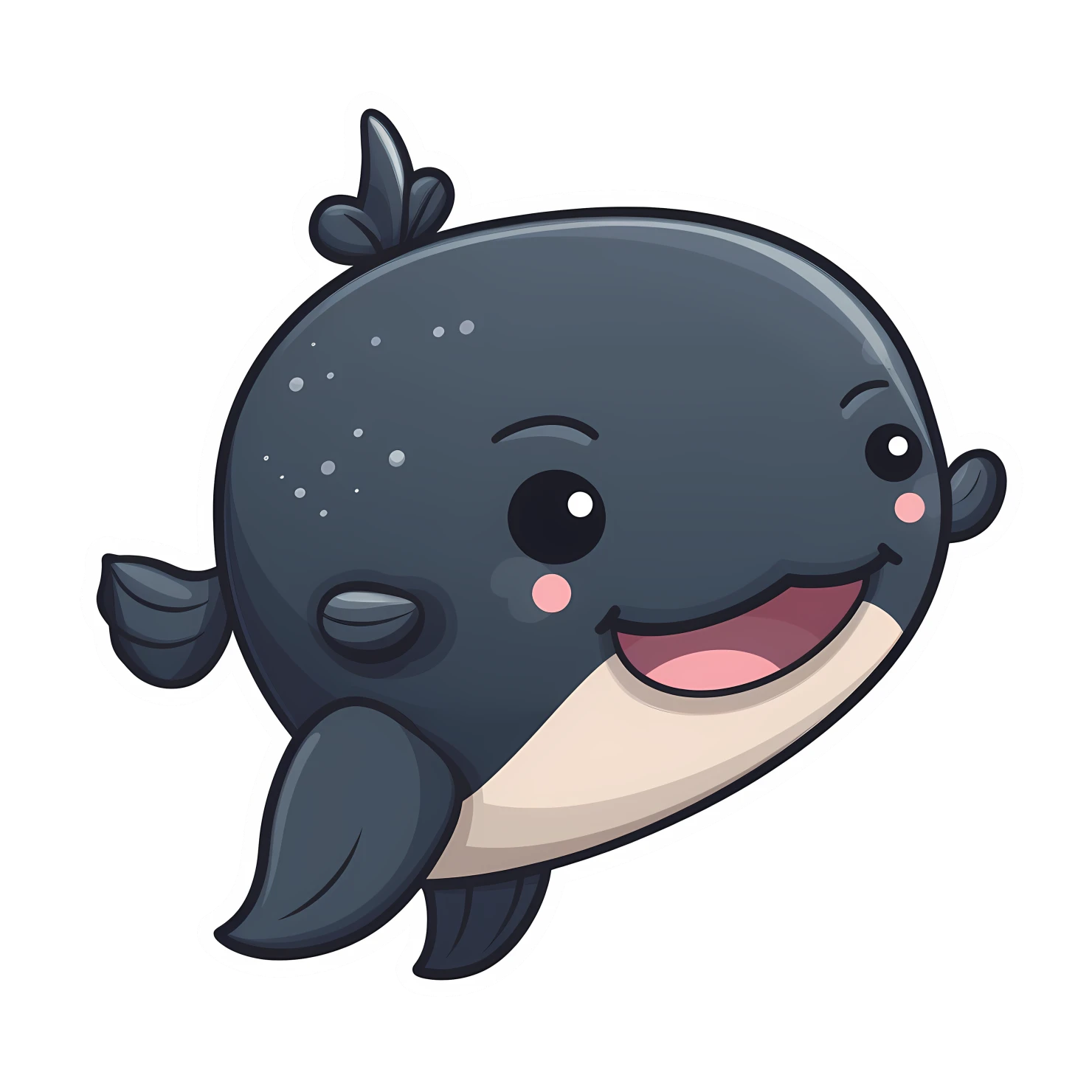 Kawaii whale isolated on transparent background #27257