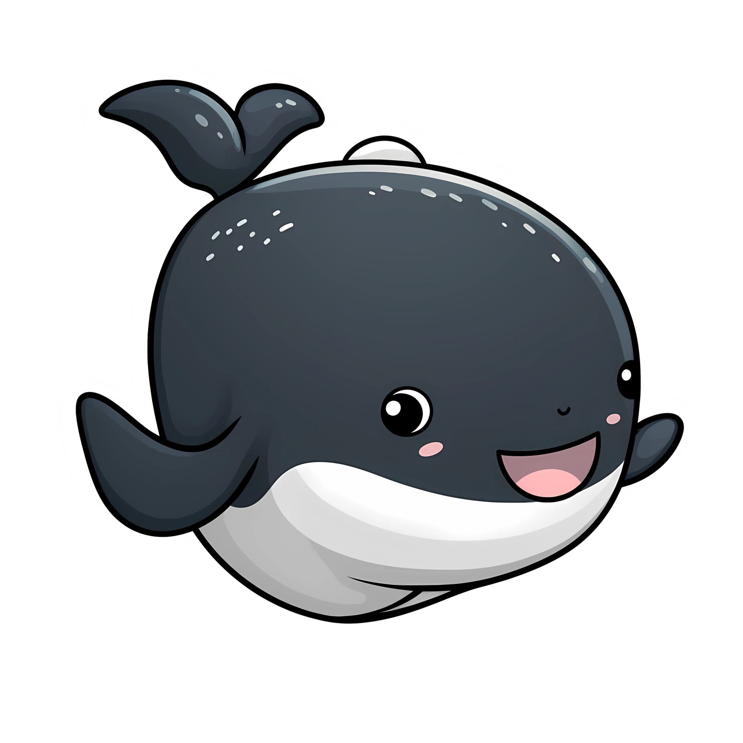 Kawaii whale isolated on transparent background #27260