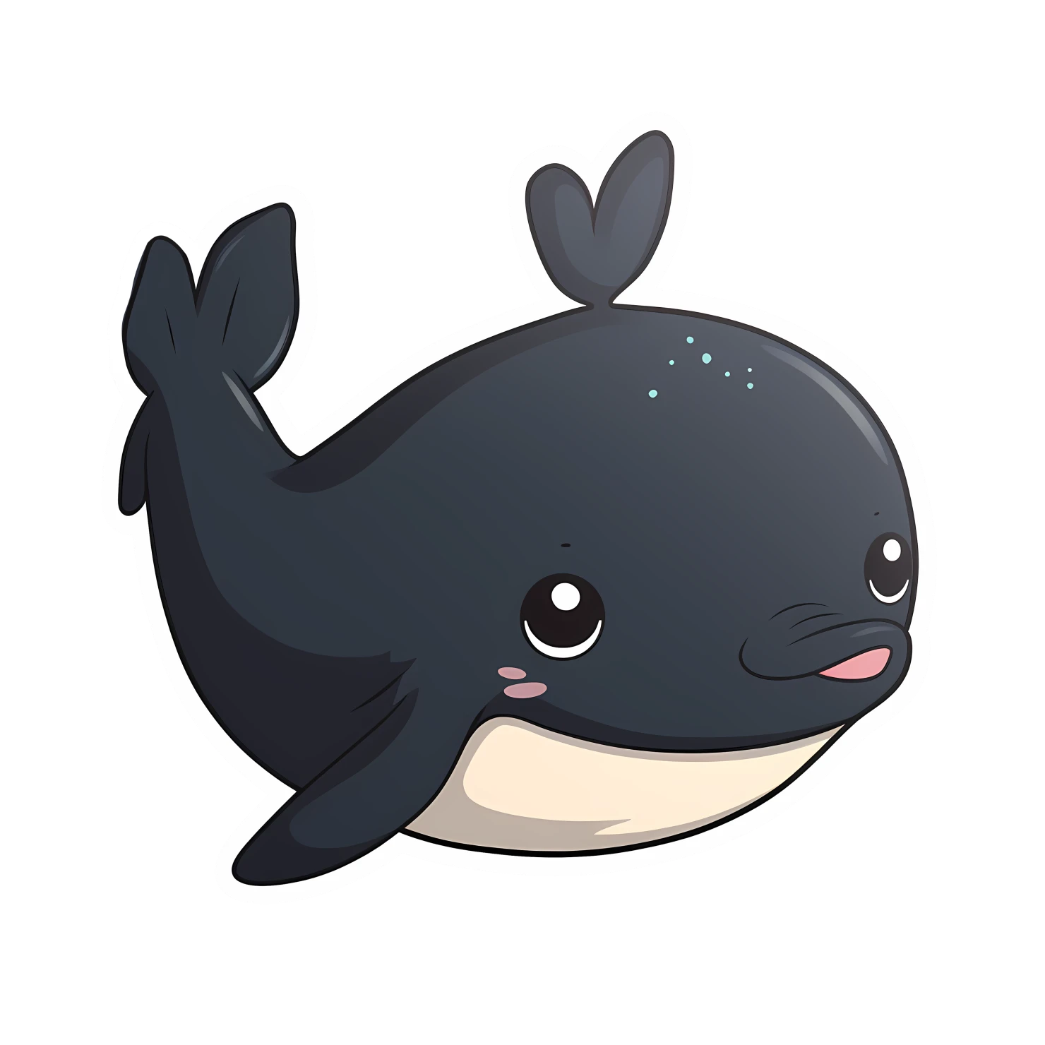Kawaii whale isolated on transparent background #27263