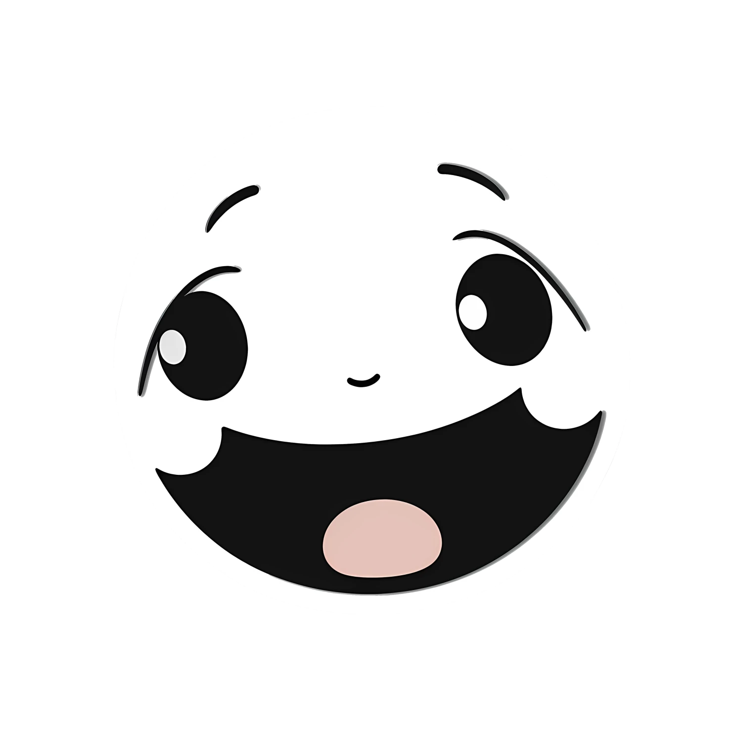 Kawaii winking face isolated on transparent background #27278
