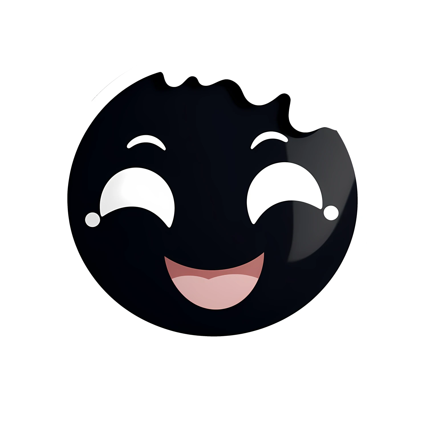 Kawaii winking face isolated on transparent background #27282