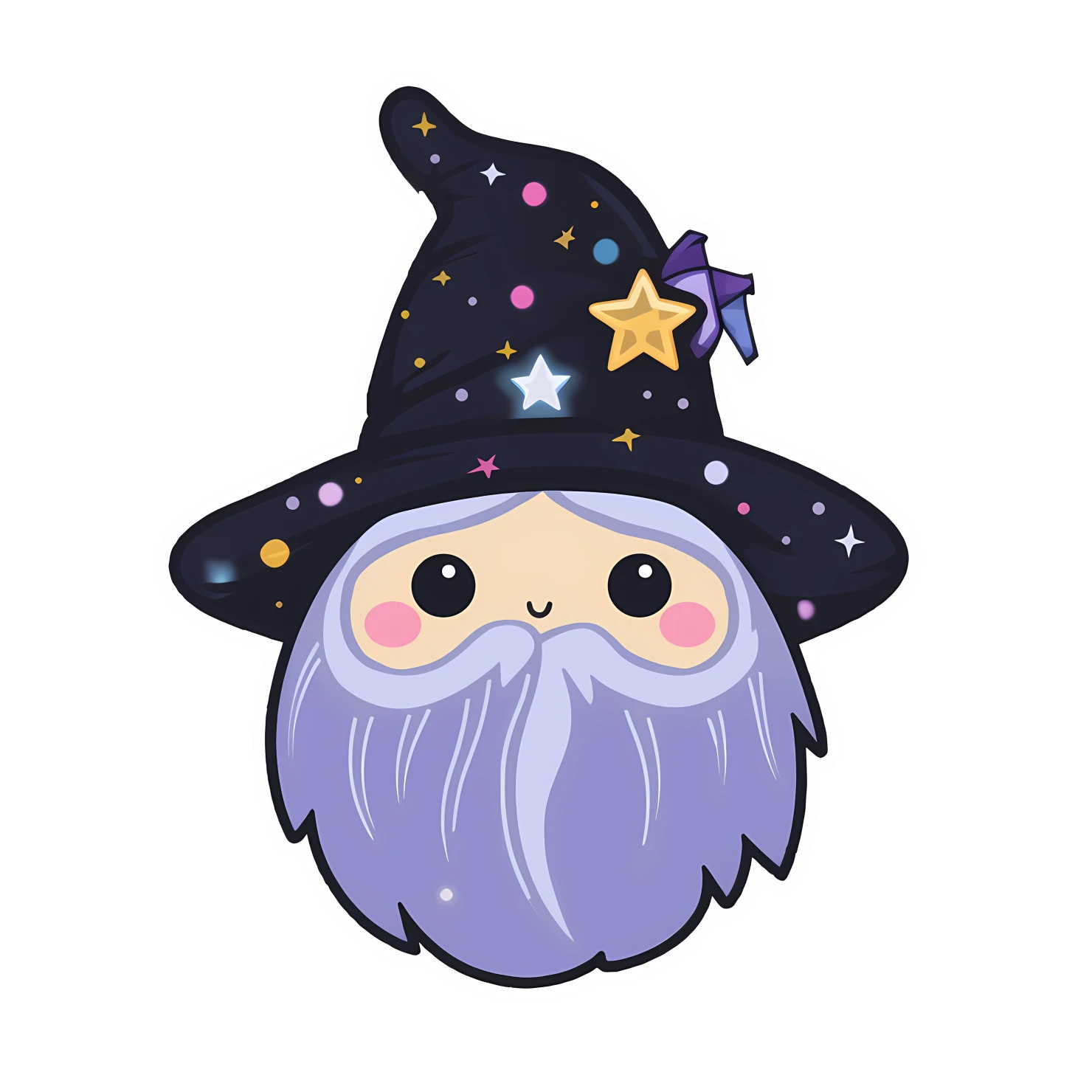 Kawaii wizard isolated on transparent background #27292