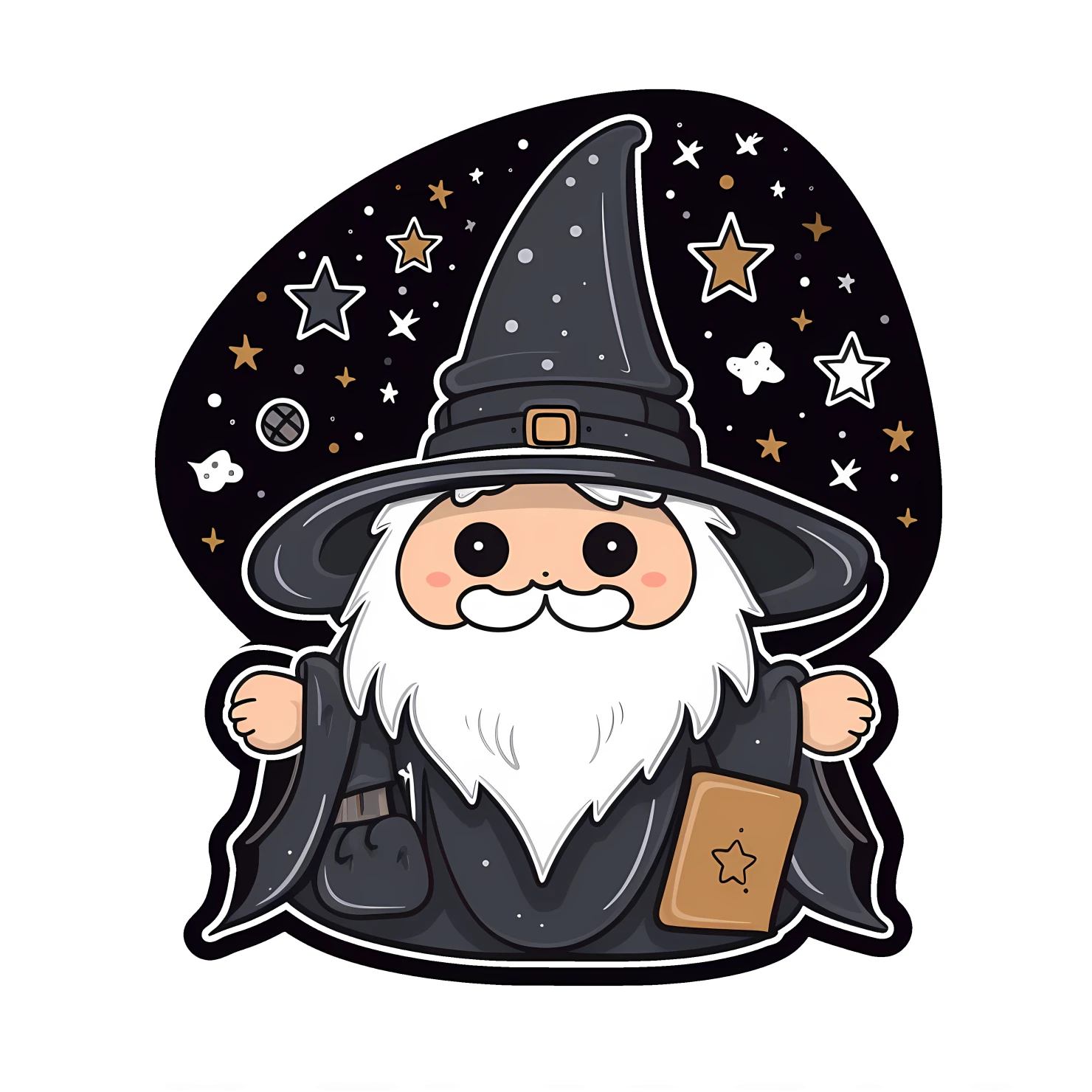 Kawaii wizard isolated on transparent background #27303