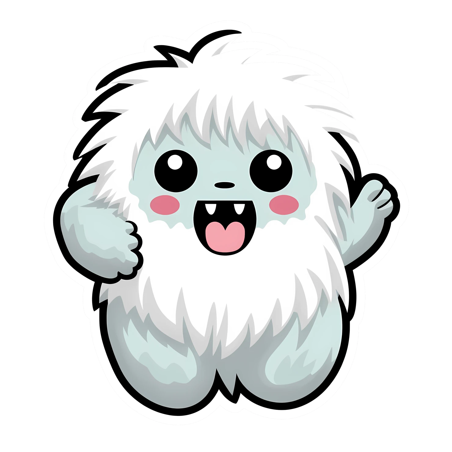 Kawaii yeti isolated on transparent background #27315