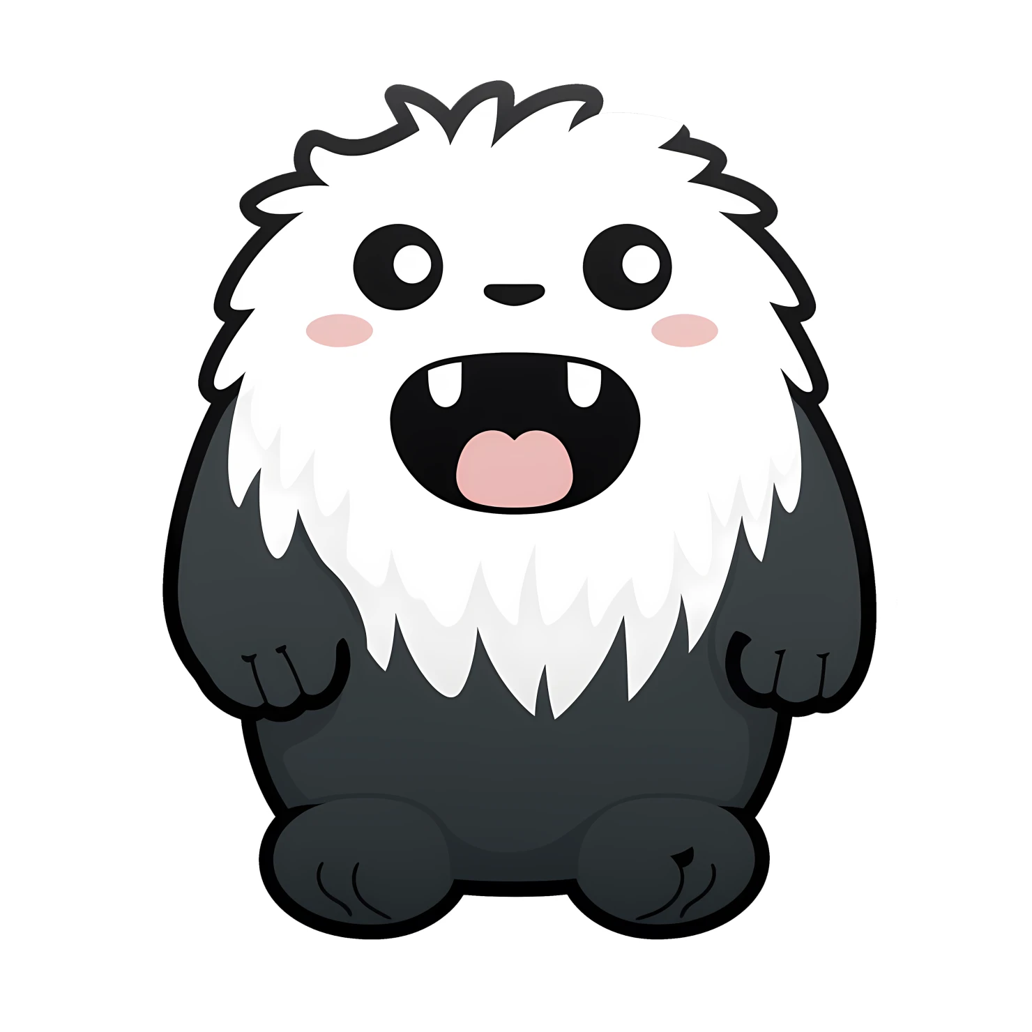 Kawaii yeti isolated on transparent background #27320