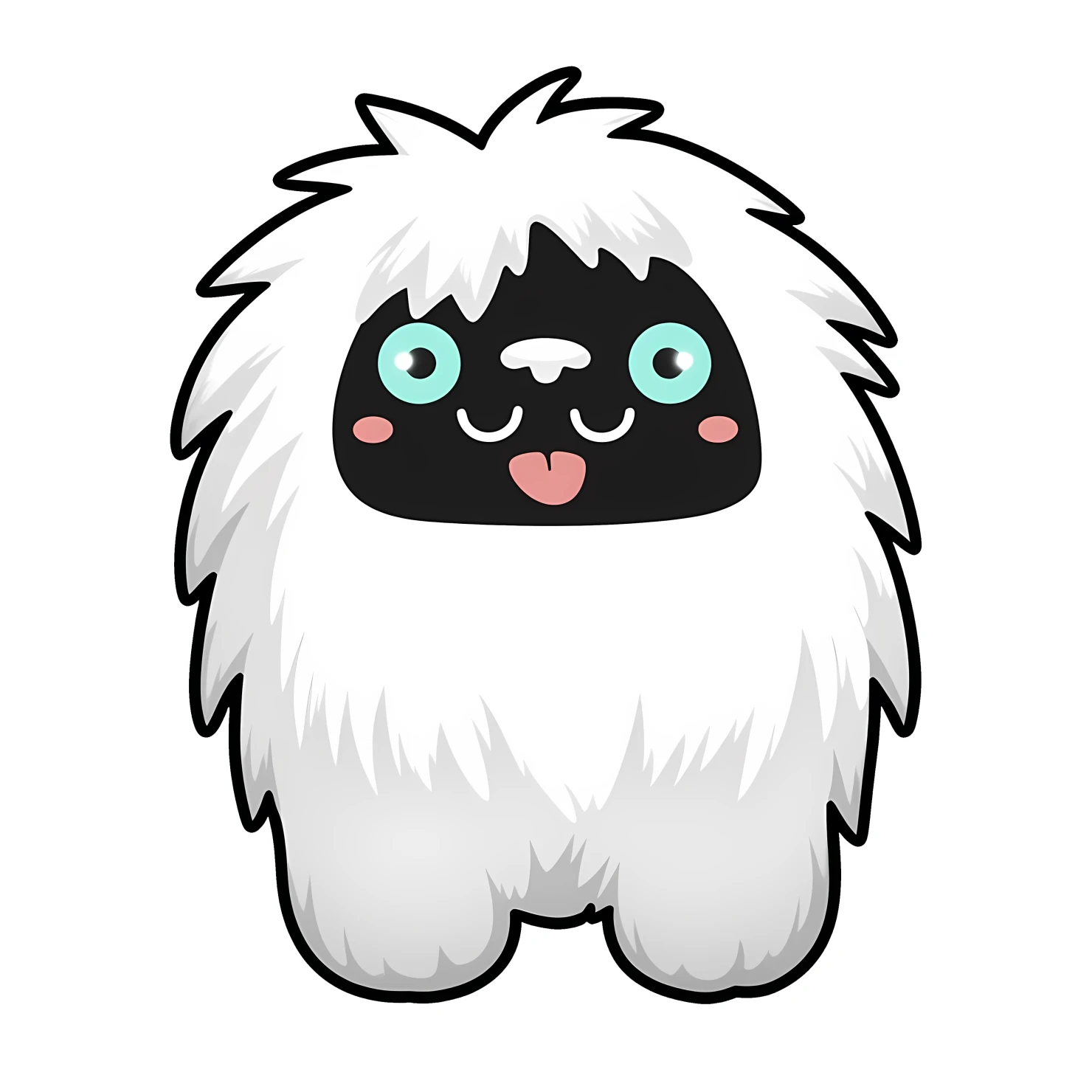 Kawaii yeti isolated on transparent background #27322