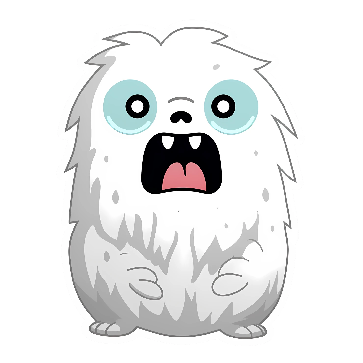 Kawaii yeti isolated on transparent background #27323