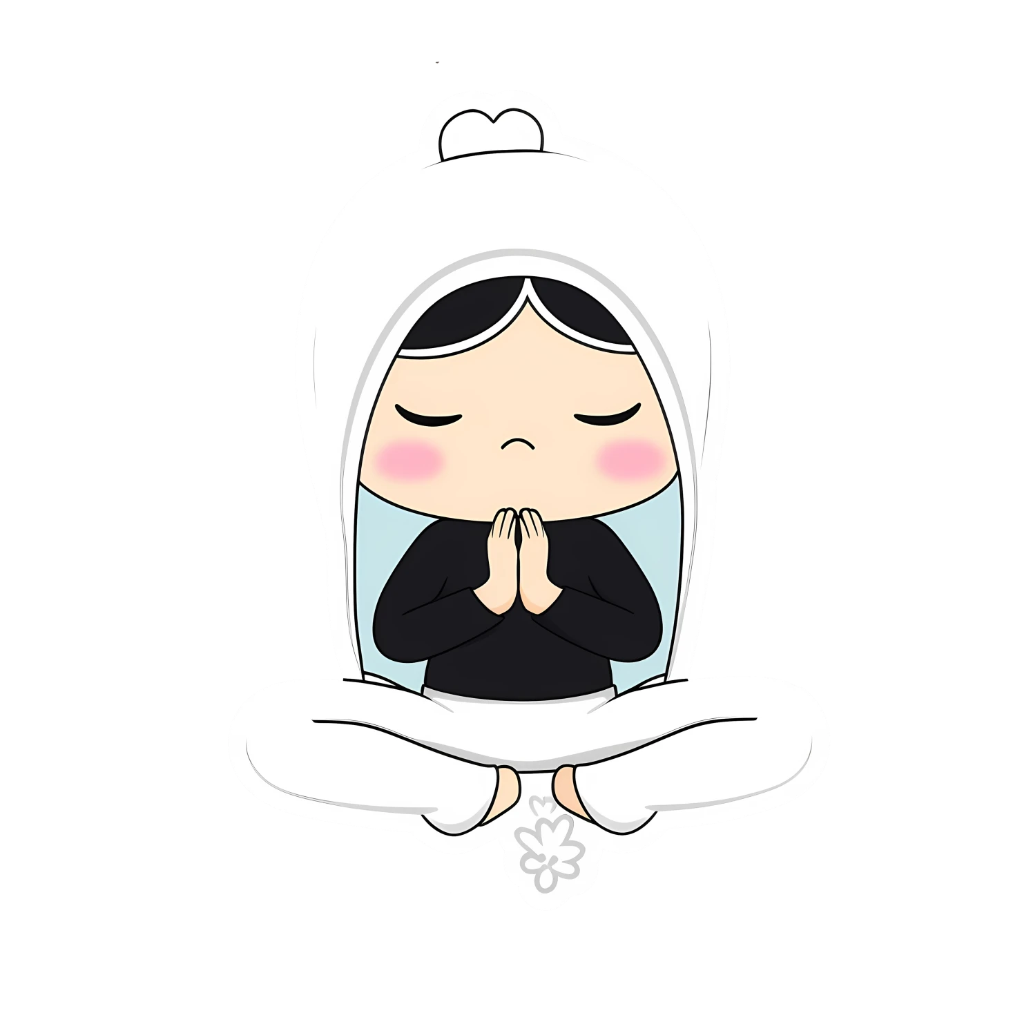 Kawaii yoga pose isolated on transparent background #27324