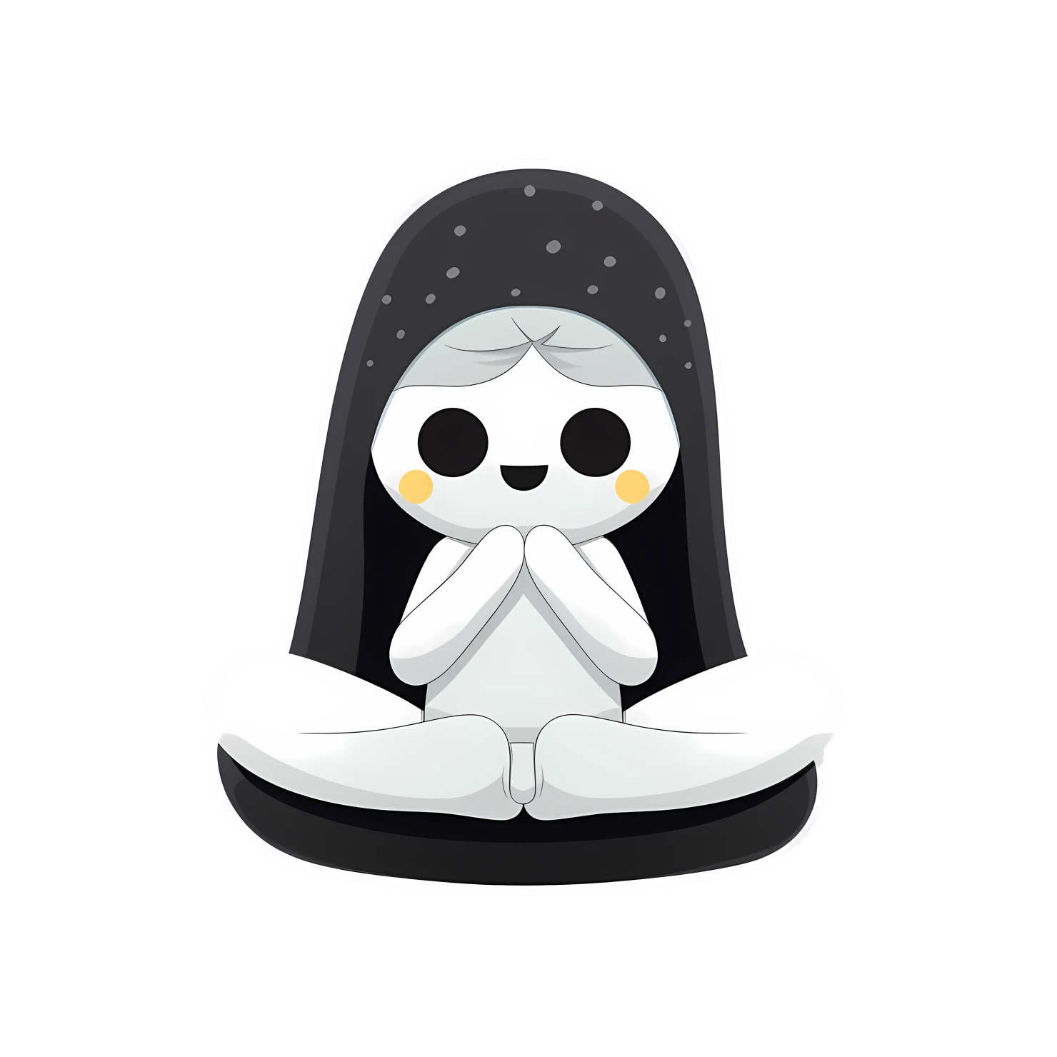 Kawaii yoga pose isolated on transparent background #27325