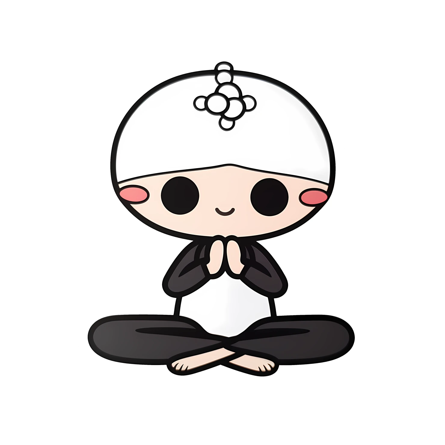 Kawaii yoga pose isolated on transparent background #27331