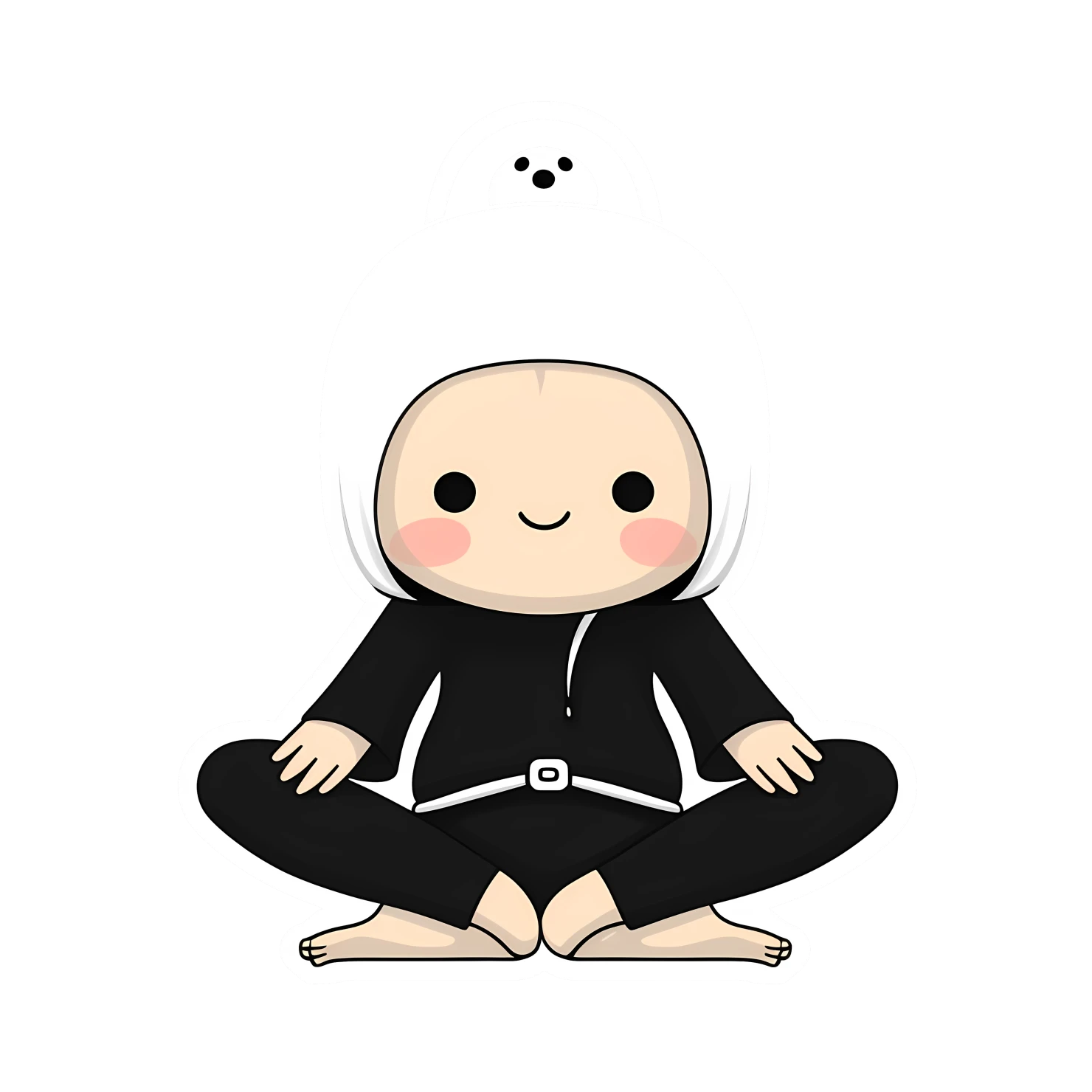 Kawaii yoga pose isolated on transparent background #27334