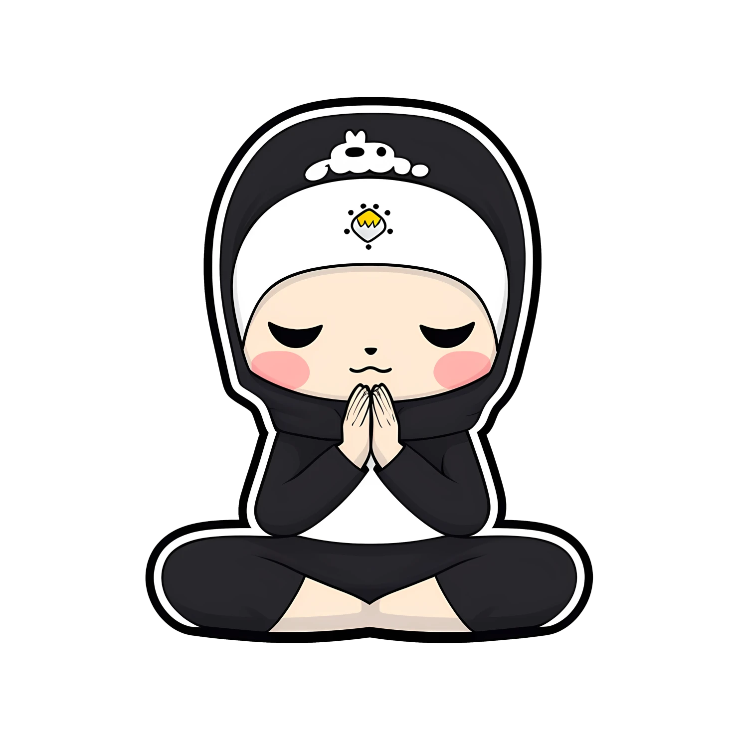 Kawaii yoga pose isolated on transparent background #27336