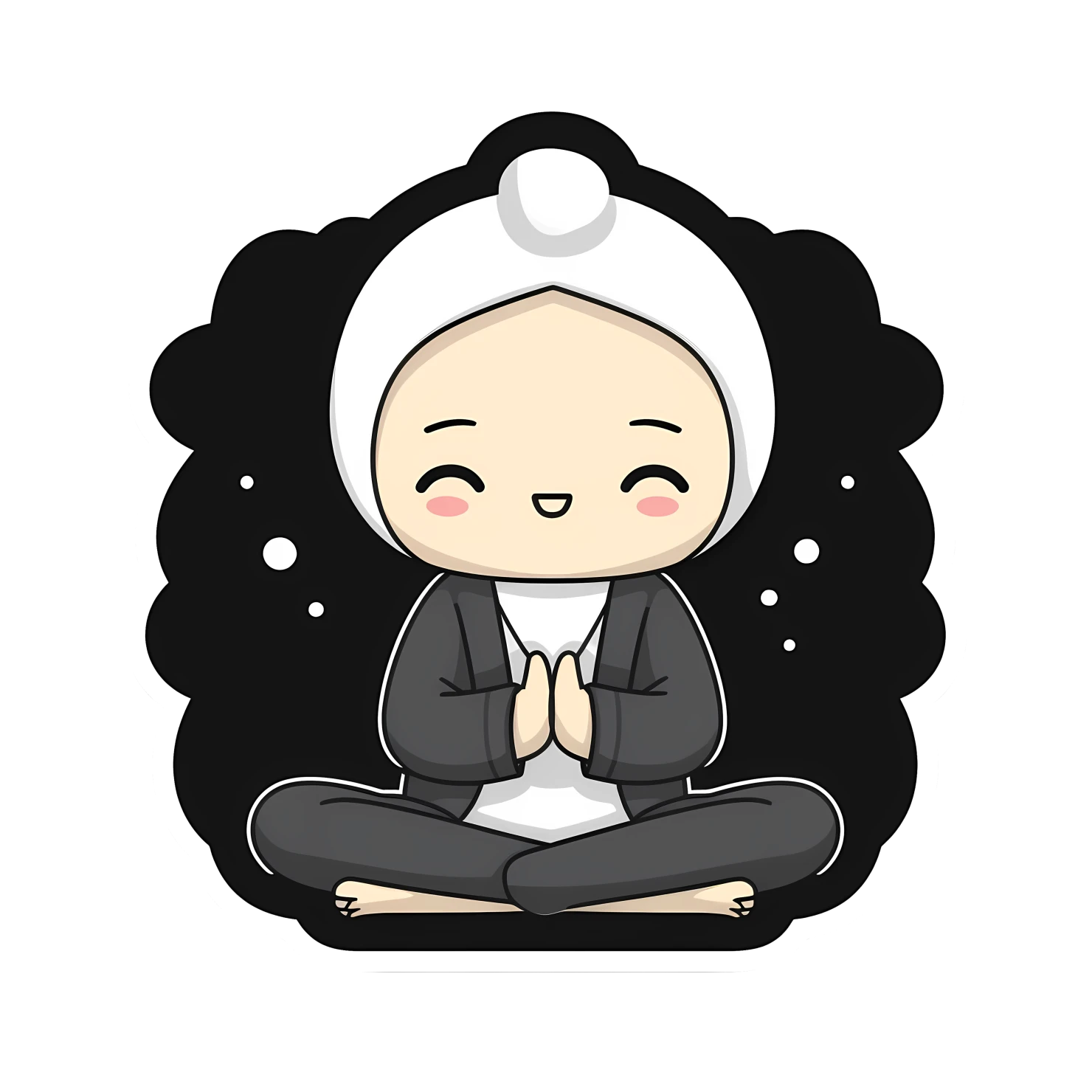 Kawaii yoga pose isolated on transparent background #27337