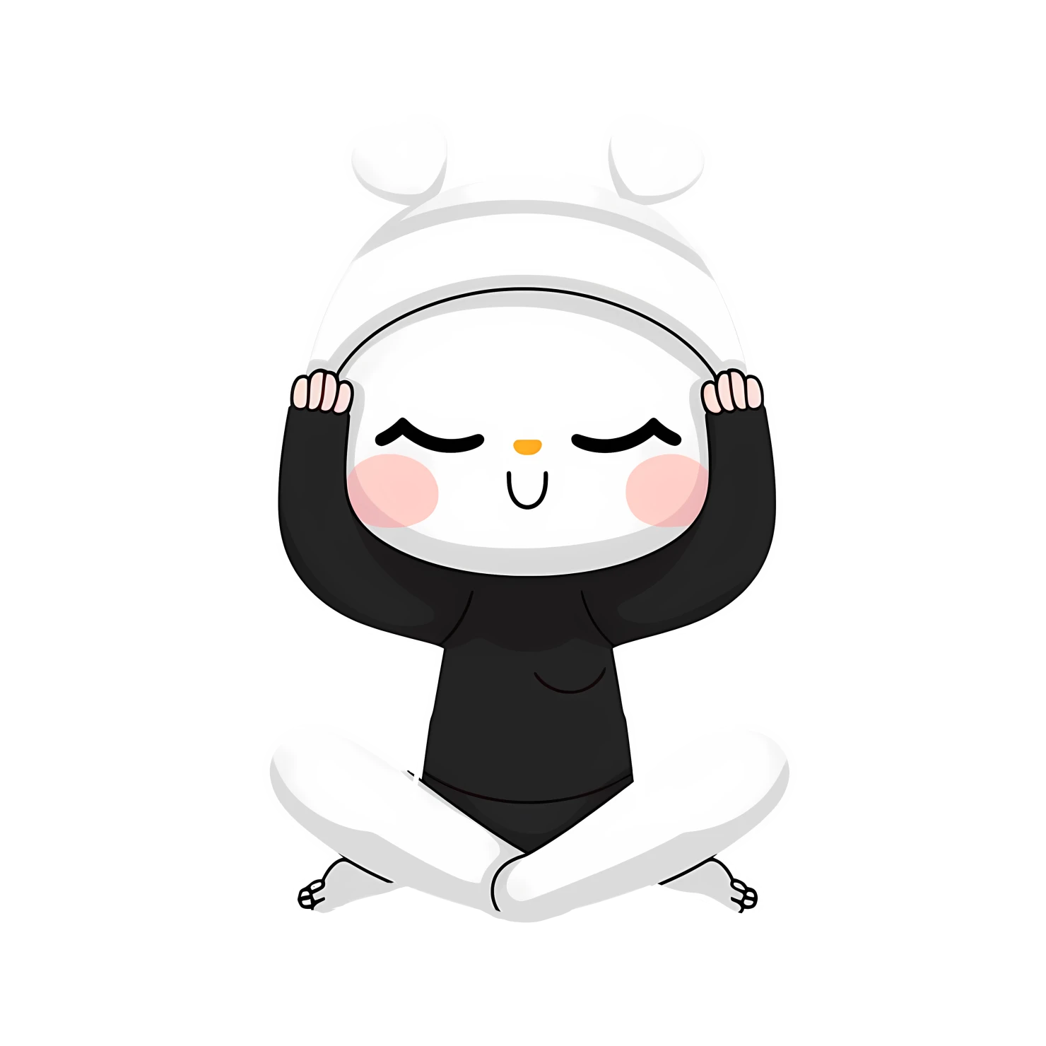 Kawaii yoga pose isolated on transparent background #27338