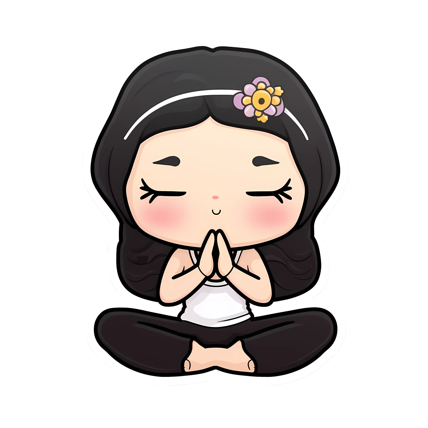 Kawaii yoga pose isolated on transparent background #27340