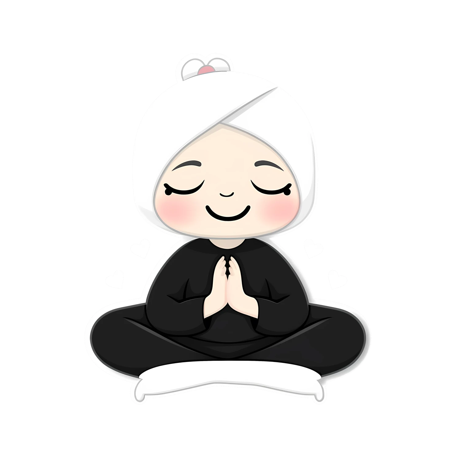 Kawaii yoga pose isolated on transparent background #27341