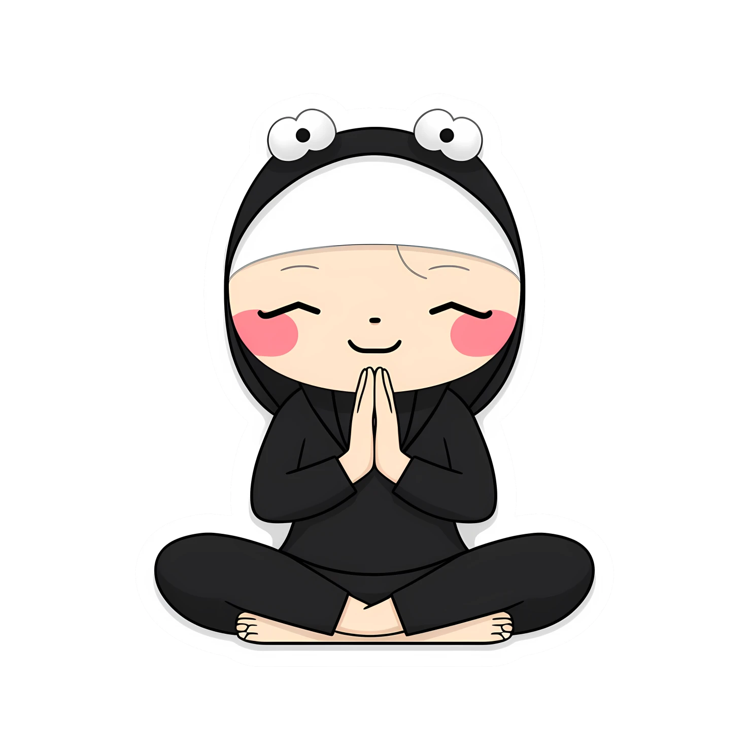 Kawaii yoga pose isolated on transparent background #27342