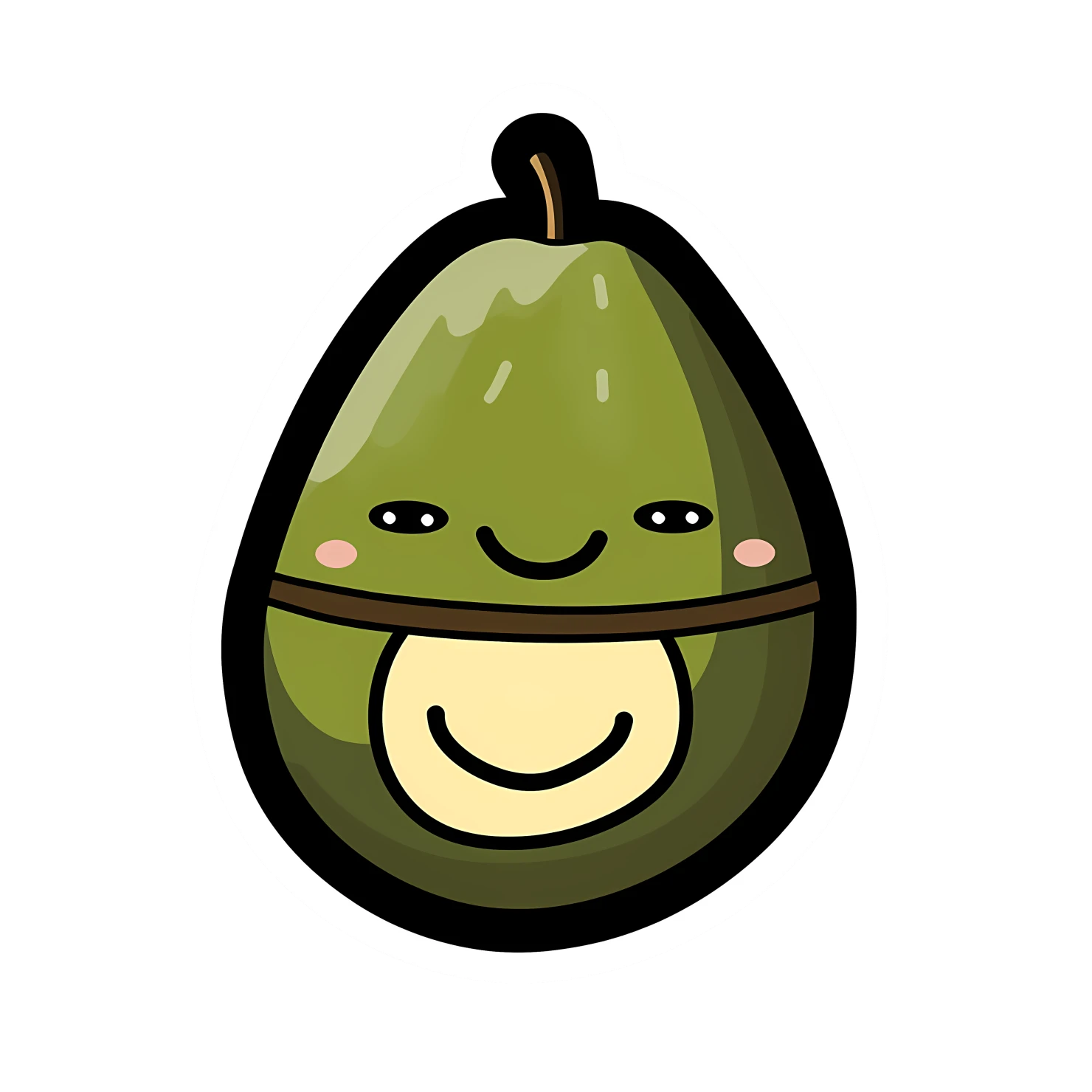 Kawaii avocado isolated on transparent background #27356