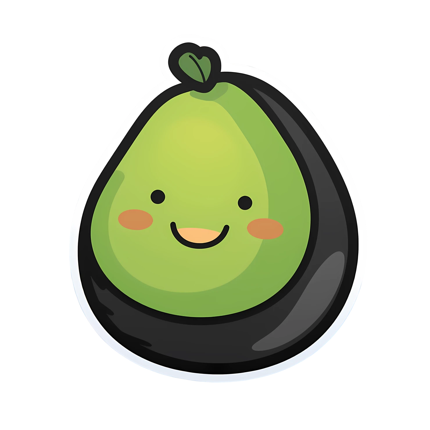 Kawaii avocado isolated on transparent background #27357
