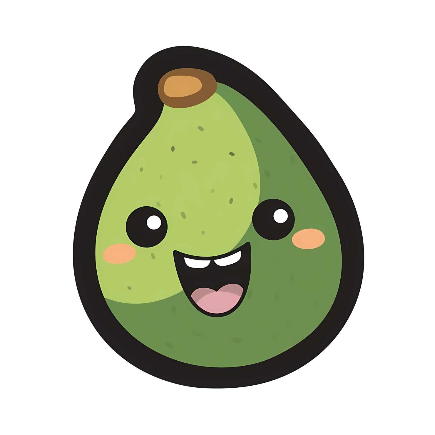 Kawaii avocado isolated on transparent background #27358