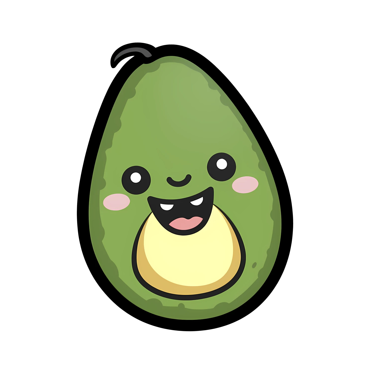 Kawaii avocado isolated on transparent background #27359