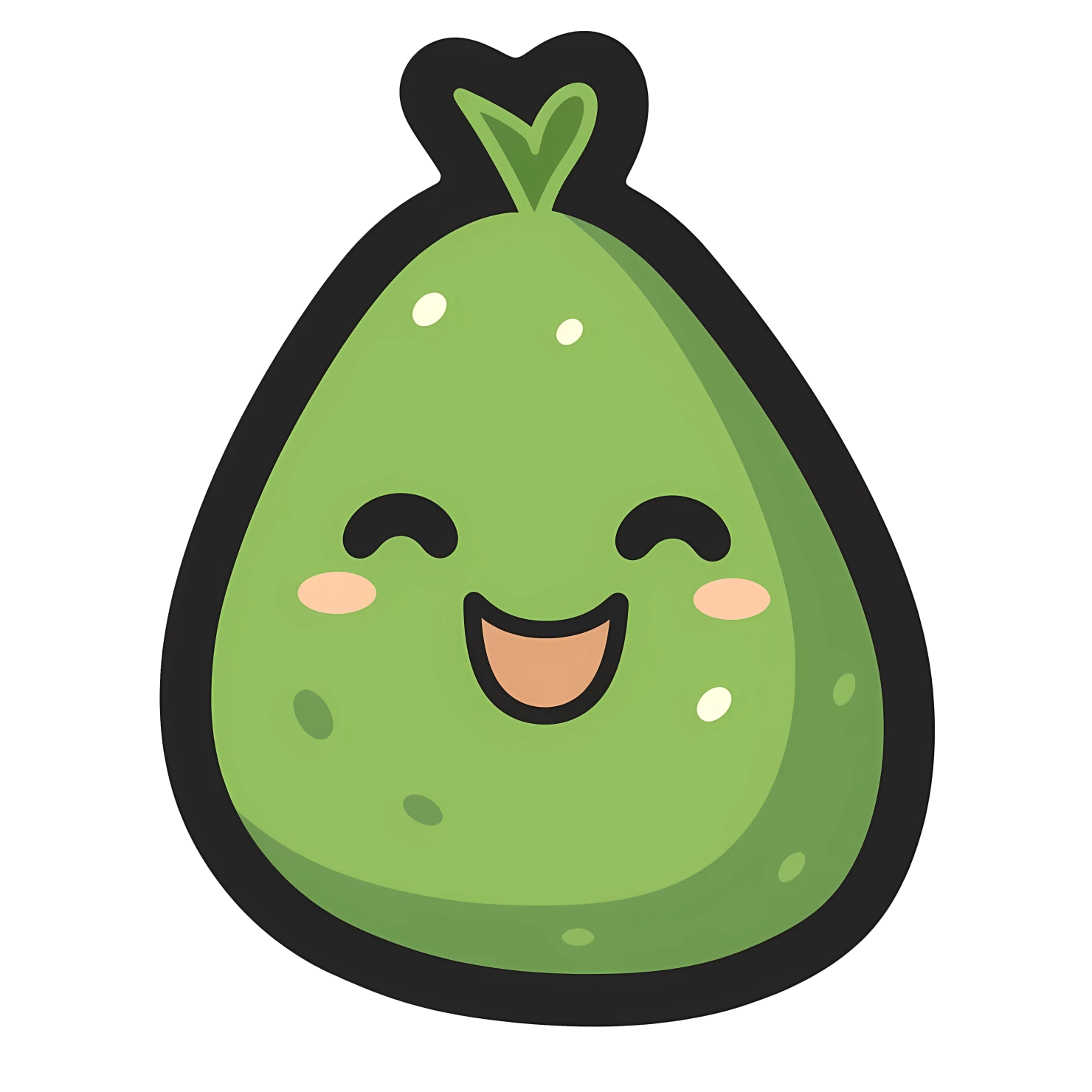 Kawaii avocado isolated on transparent background #27362