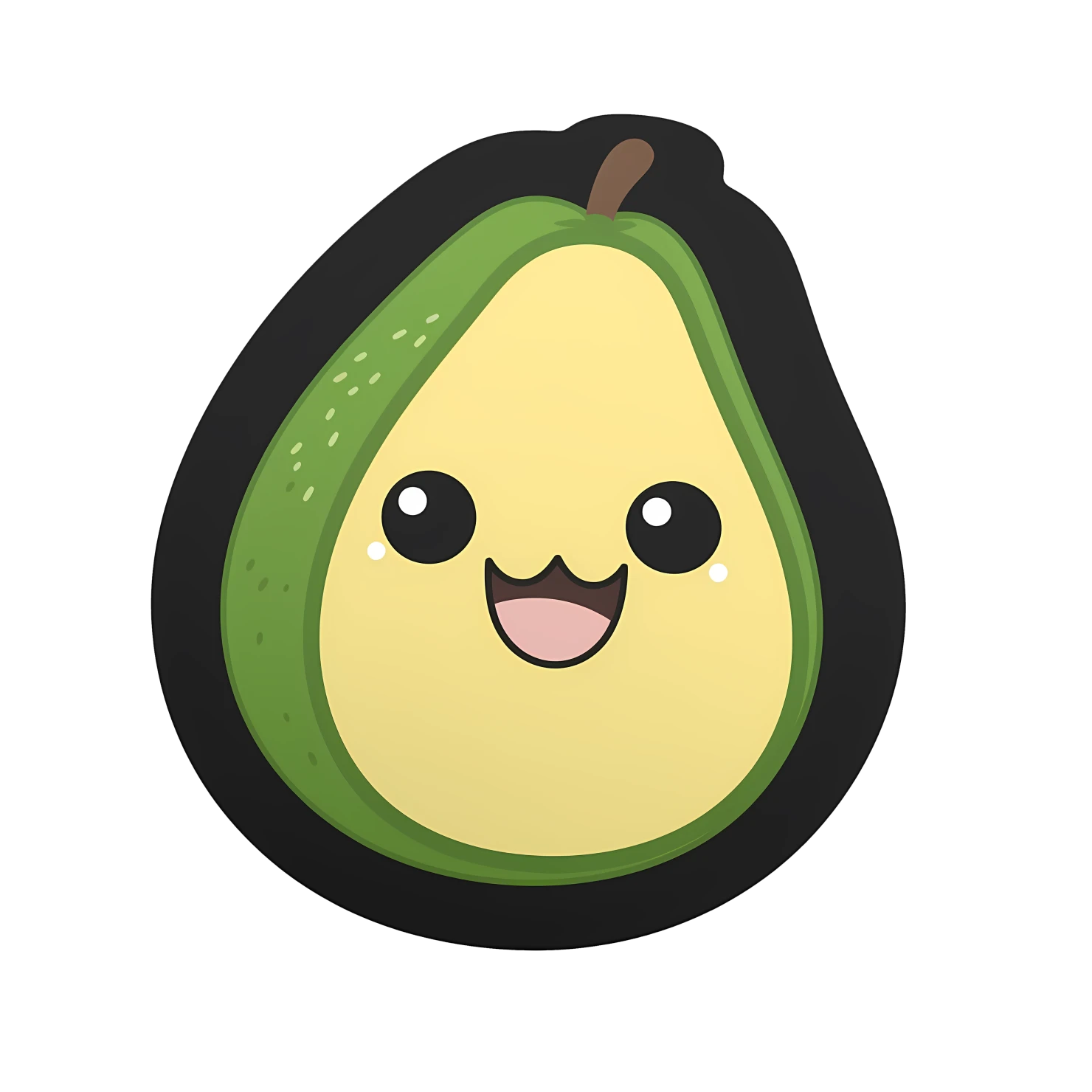 Kawaii avocado isolated on transparent background #27363