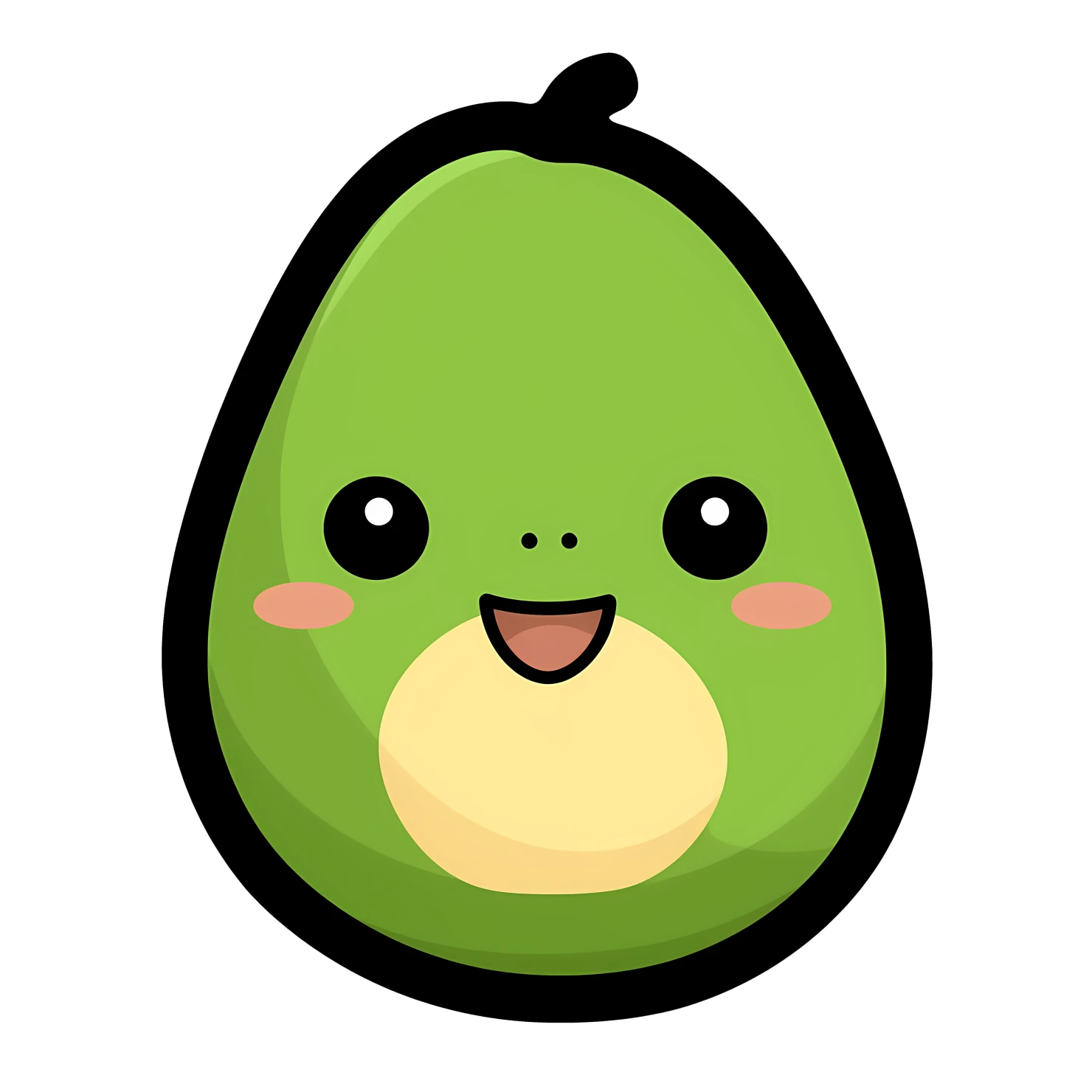 Kawaii avocado isolated on transparent background #27364