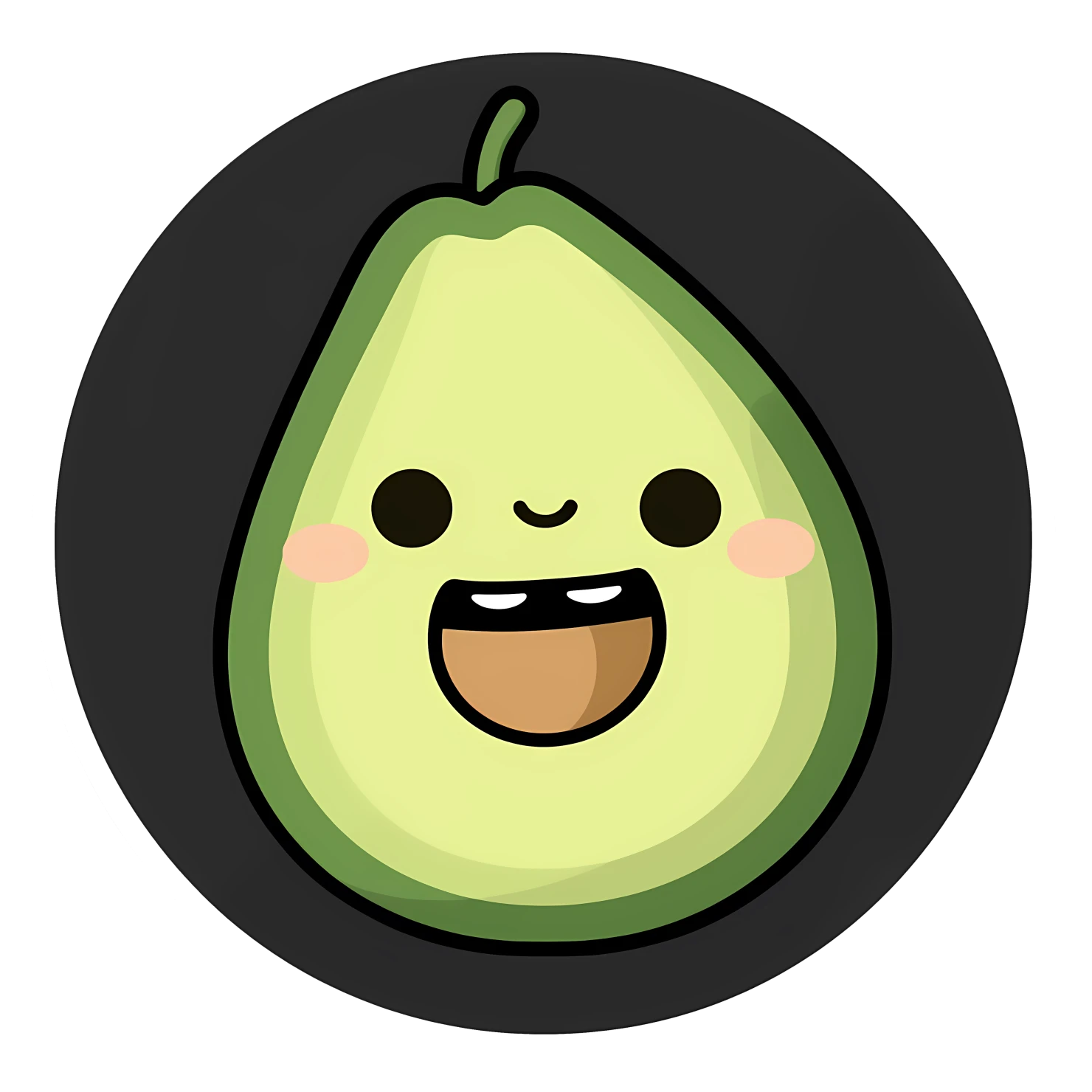 Kawaii avocado isolated on transparent background #27365