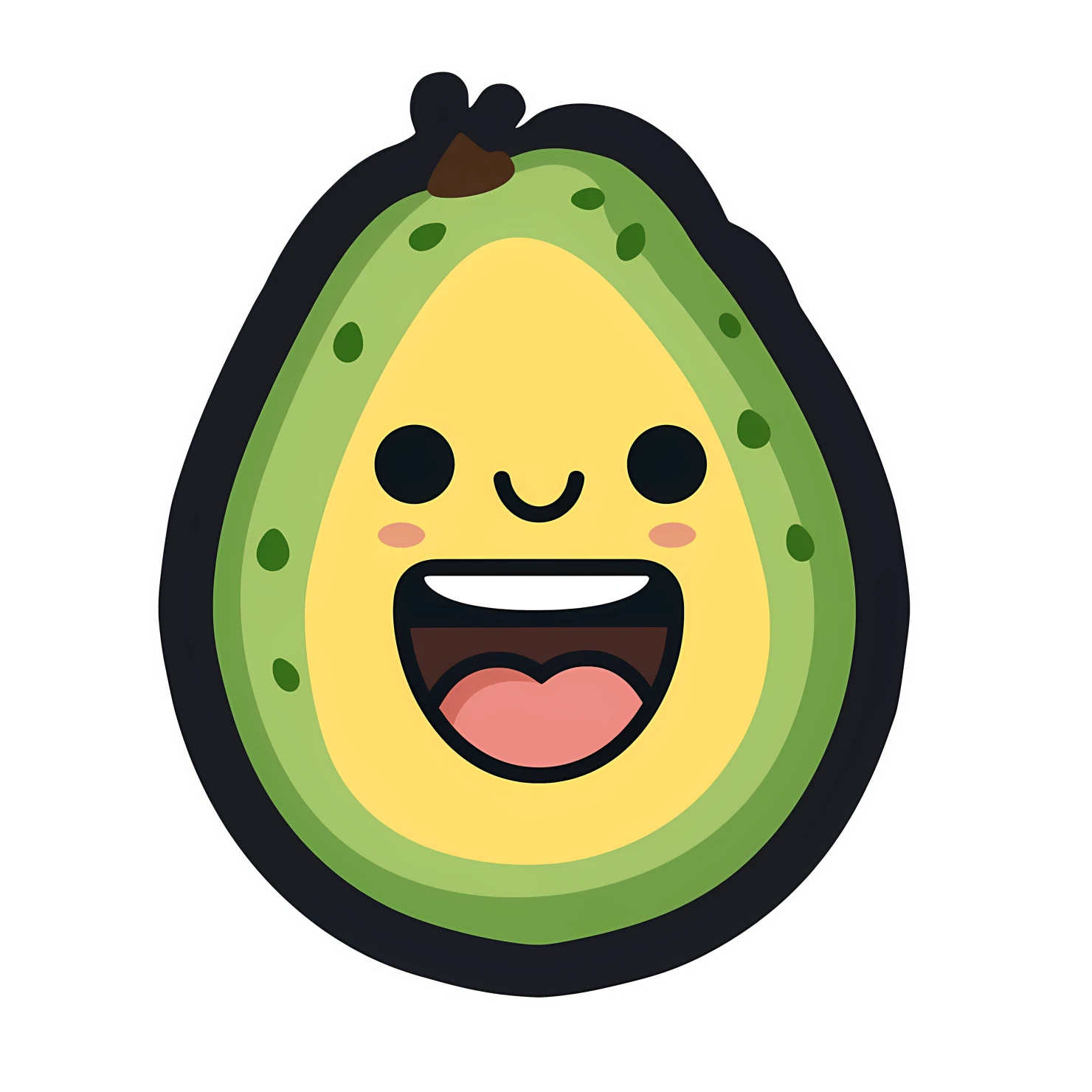 Kawaii avocado isolated on transparent background #27366