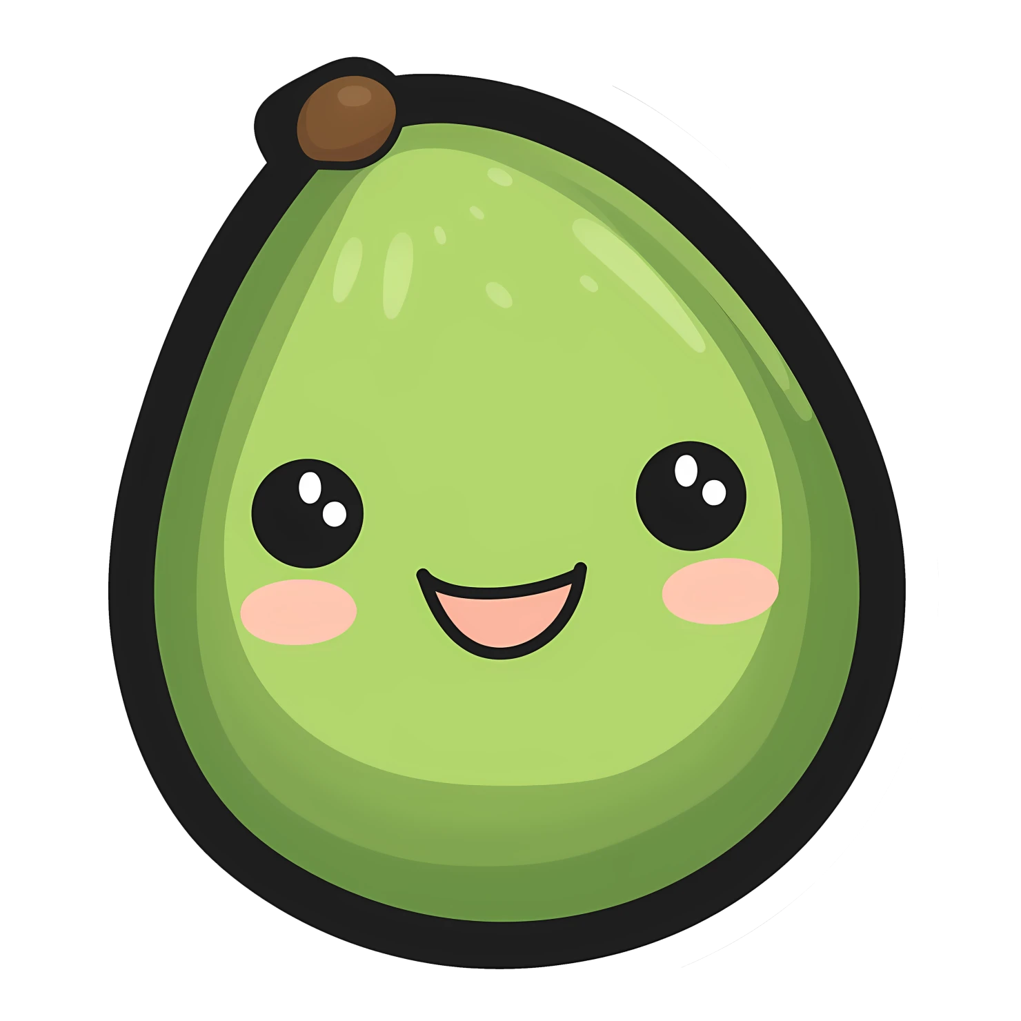 Kawaii avocado isolated on transparent background #27367