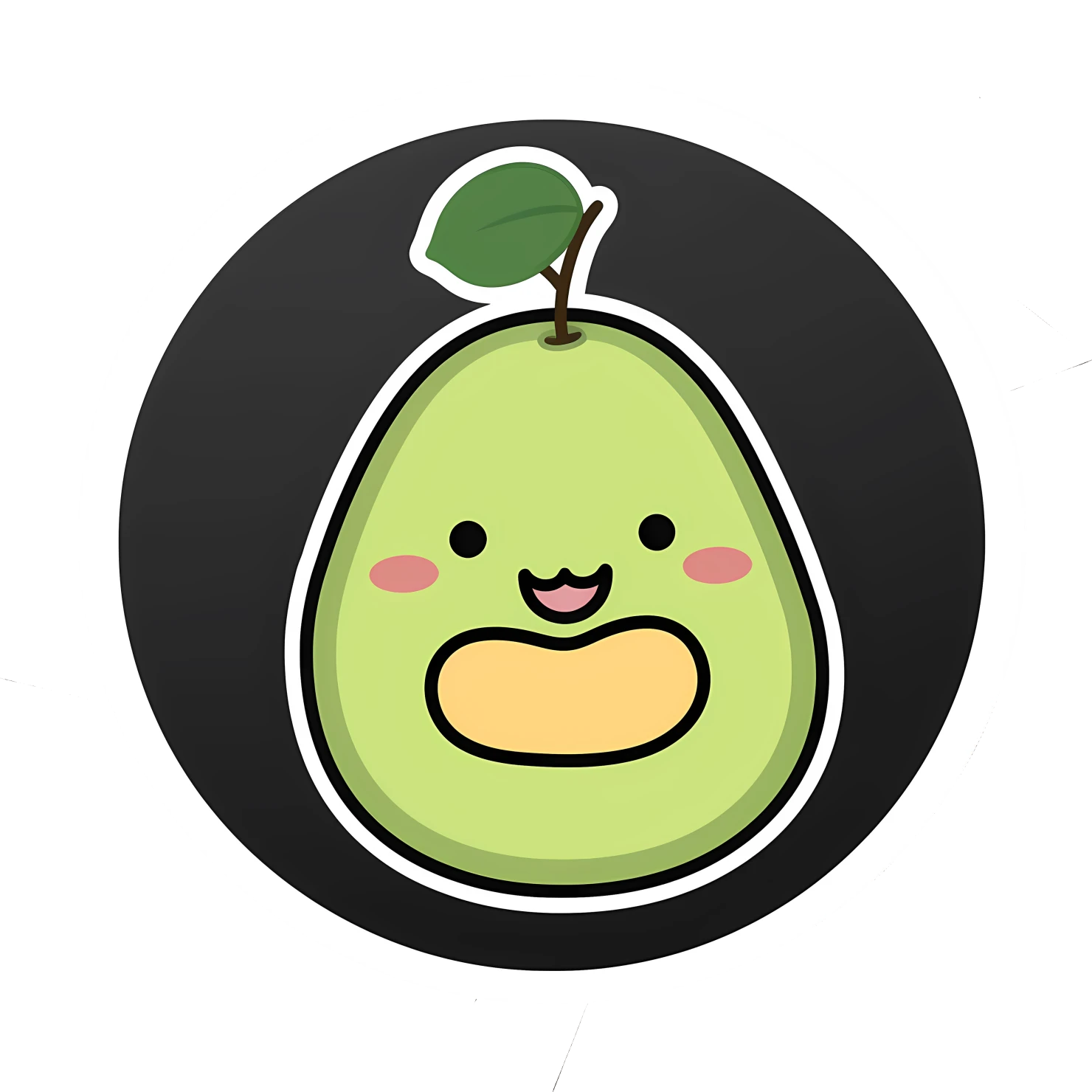 Kawaii avocado isolated on transparent background #27368