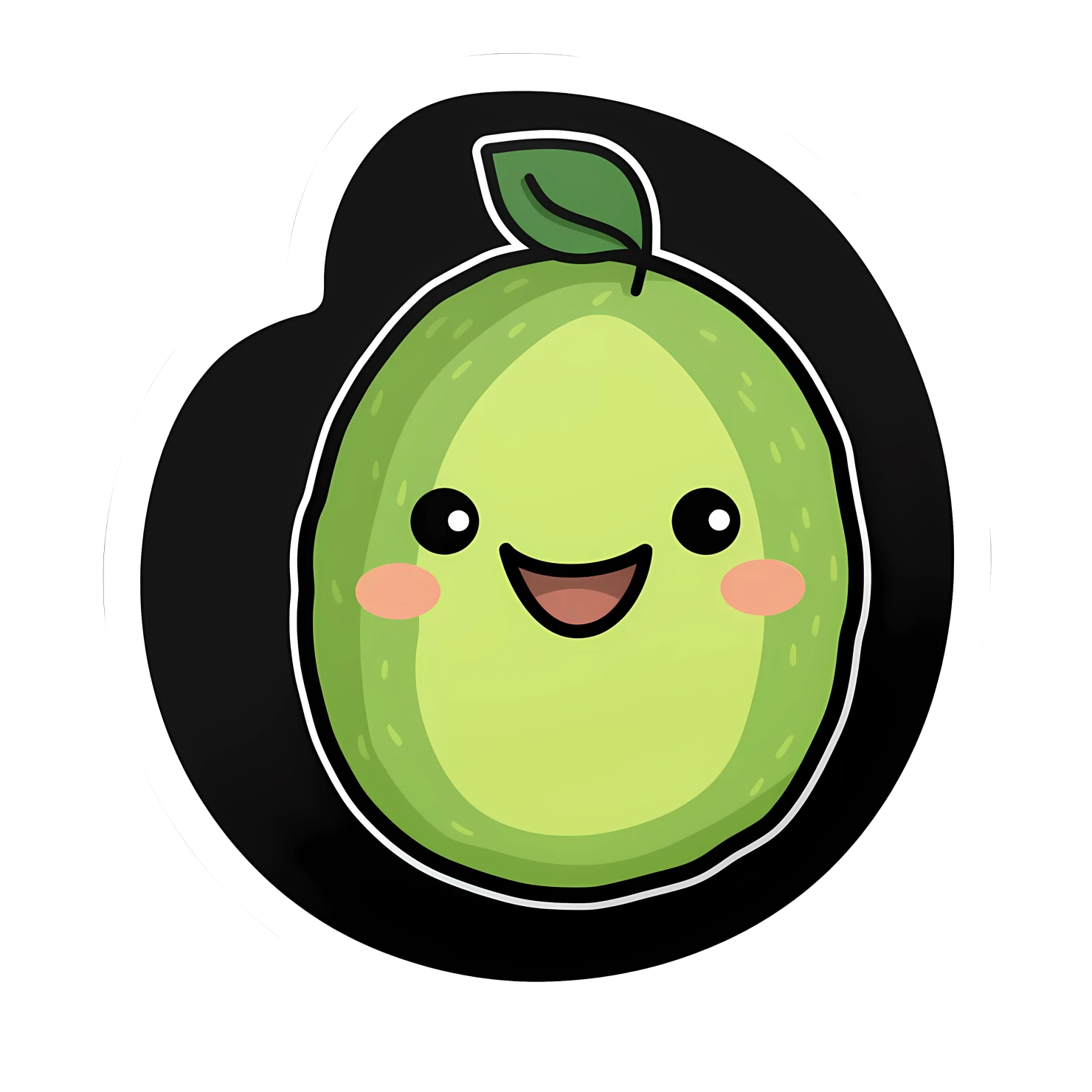 Kawaii avocado isolated on transparent background #27369