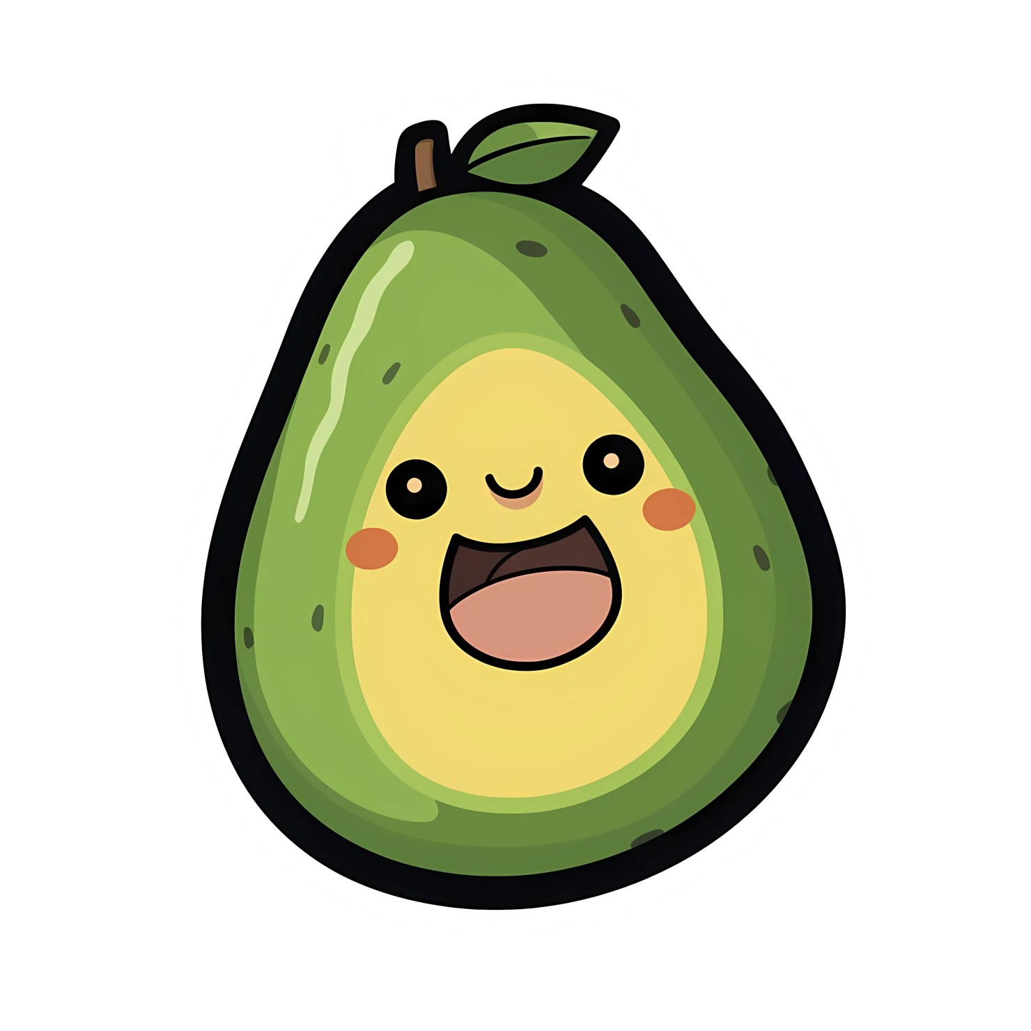 Kawaii avocado isolated on transparent background #27371