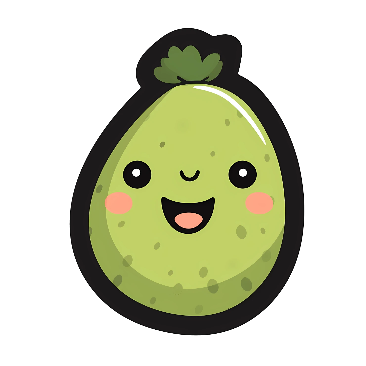 Kawaii avocado isolated on transparent background #27372
