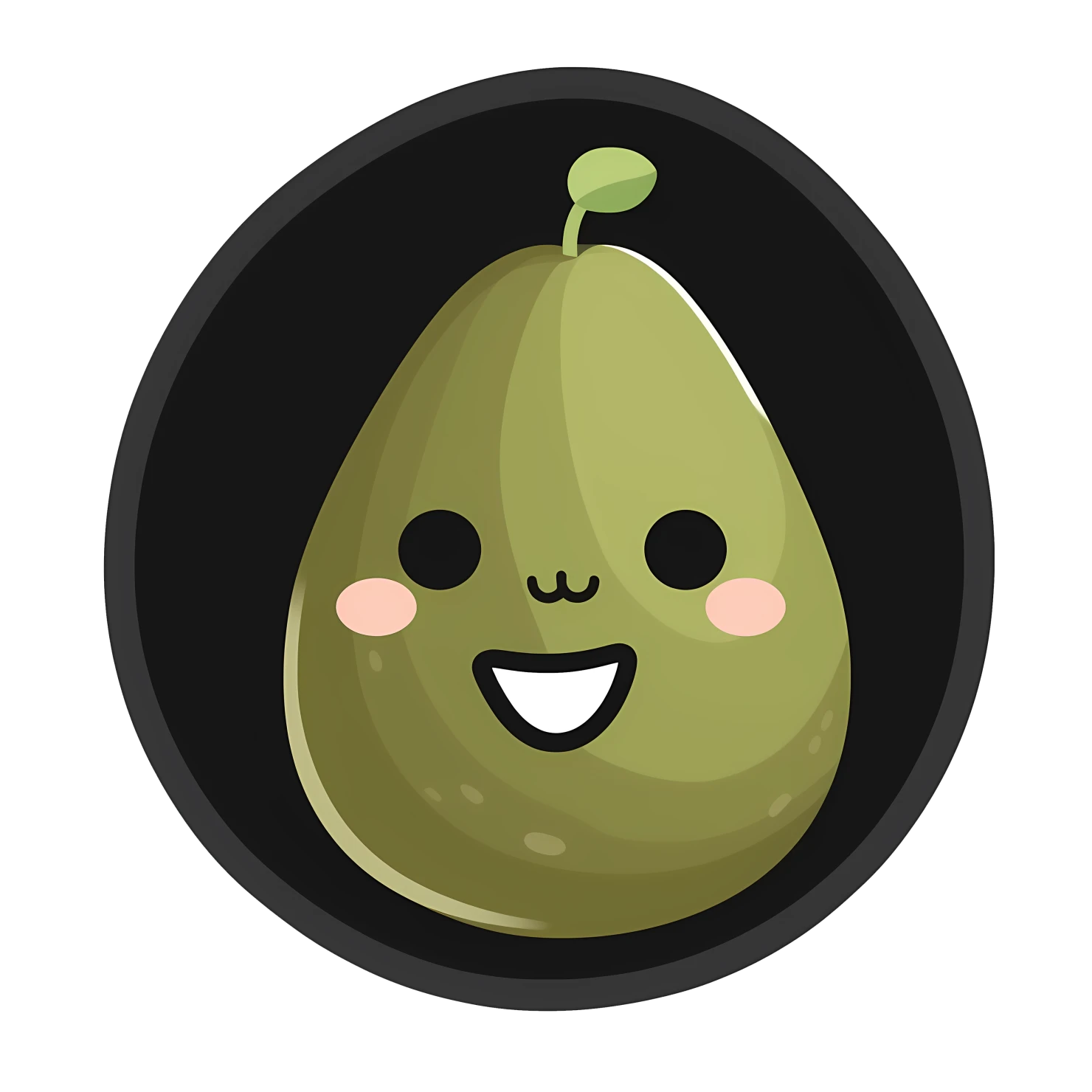 Kawaii avocado isolated on transparent background #27373