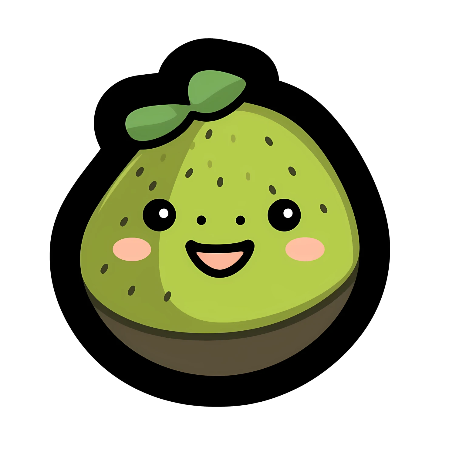 Kawaii avocado isolated on transparent background #27374