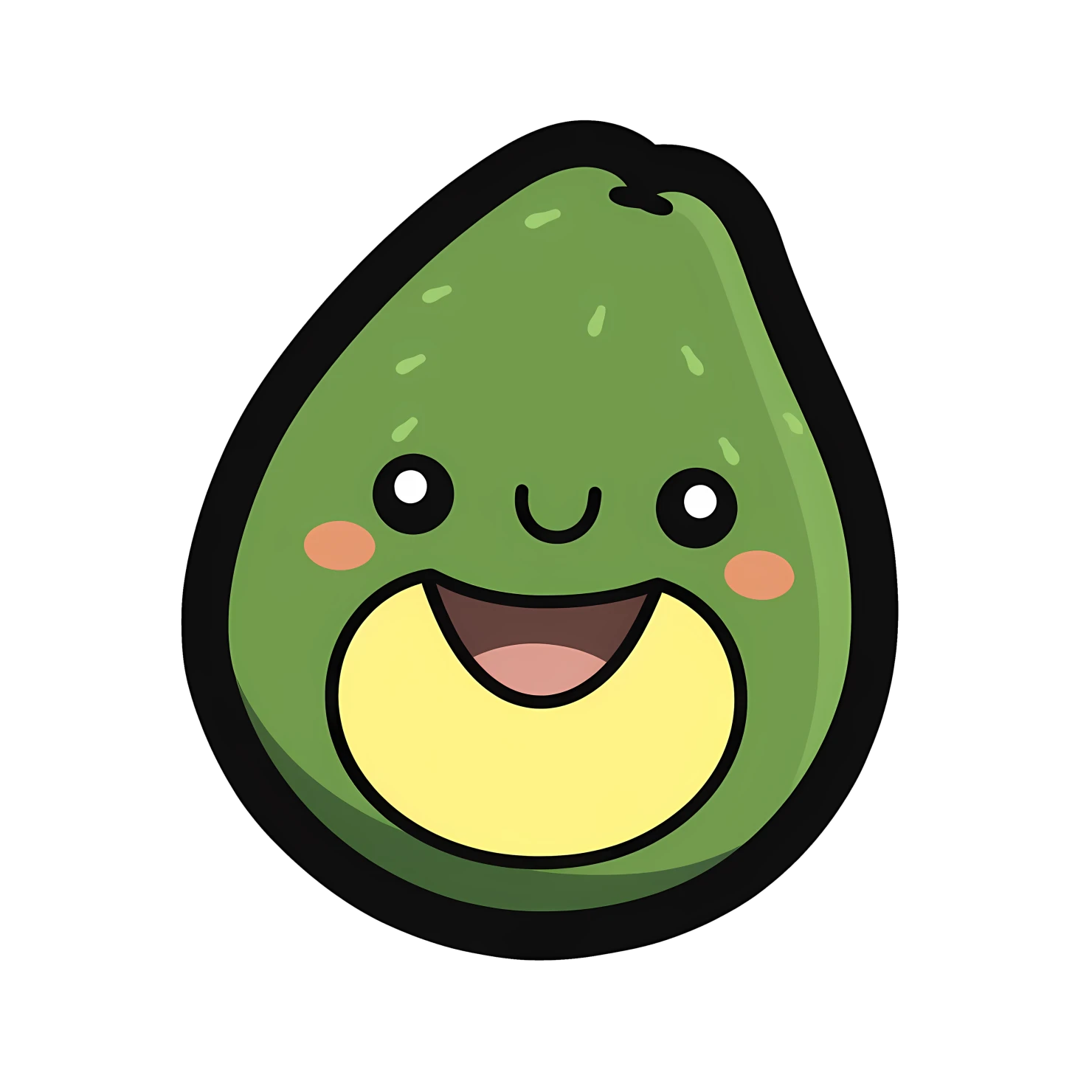Kawaii avocado isolated on transparent background #27375