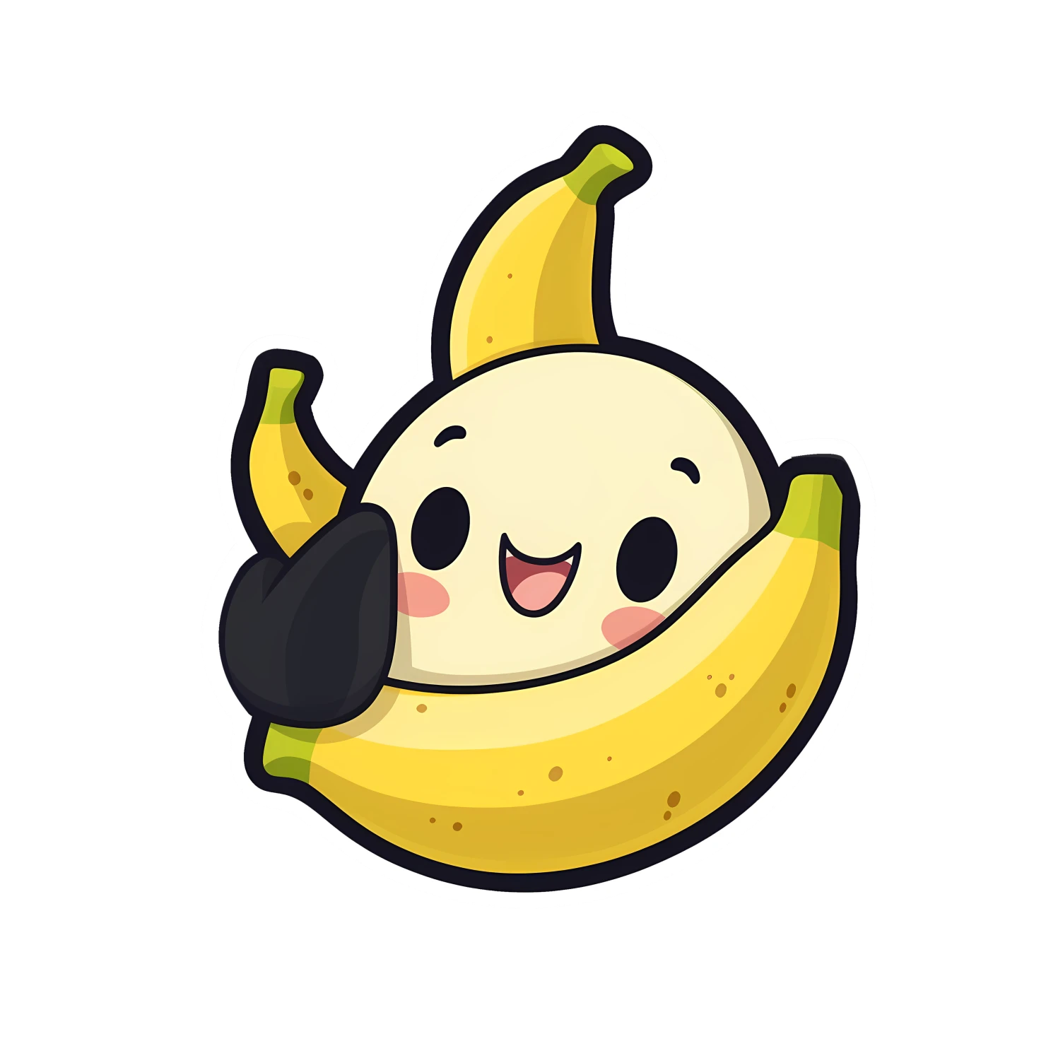 Kawaii banana isolated on transparent background #27376