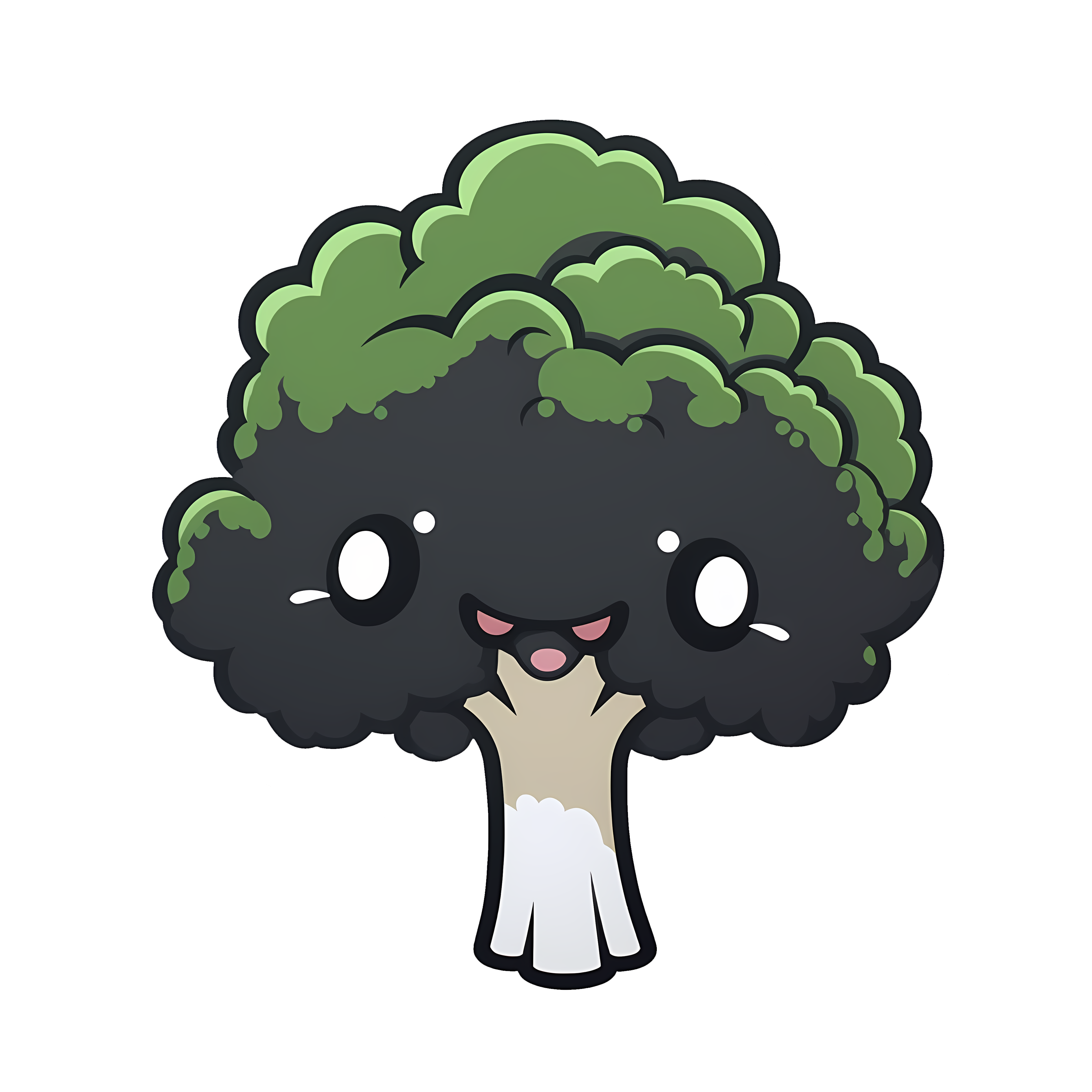 Kawaii broccoli sticker isolated on transparent background #27443