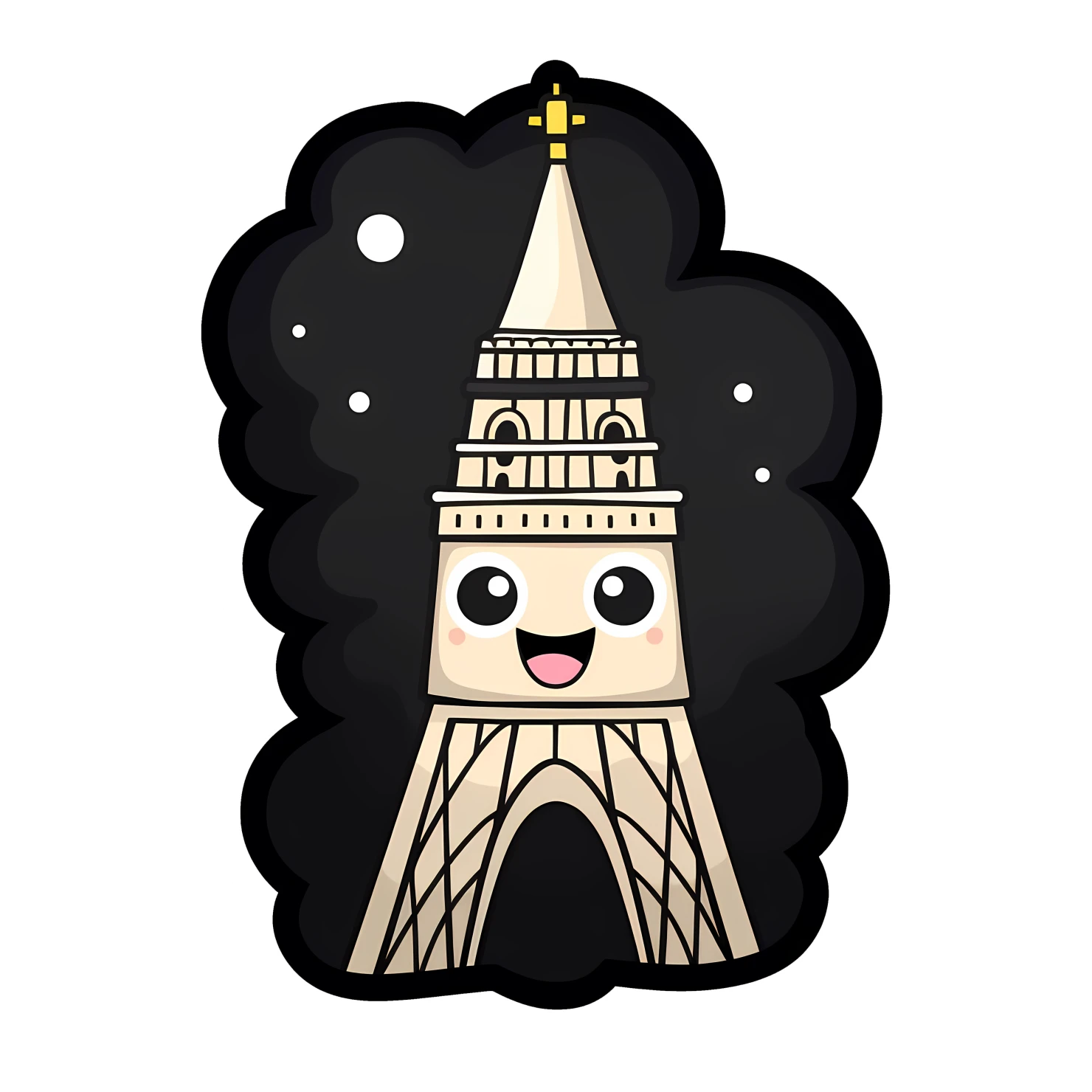 Kawaii big ben sticker isolated on transparent background #27394