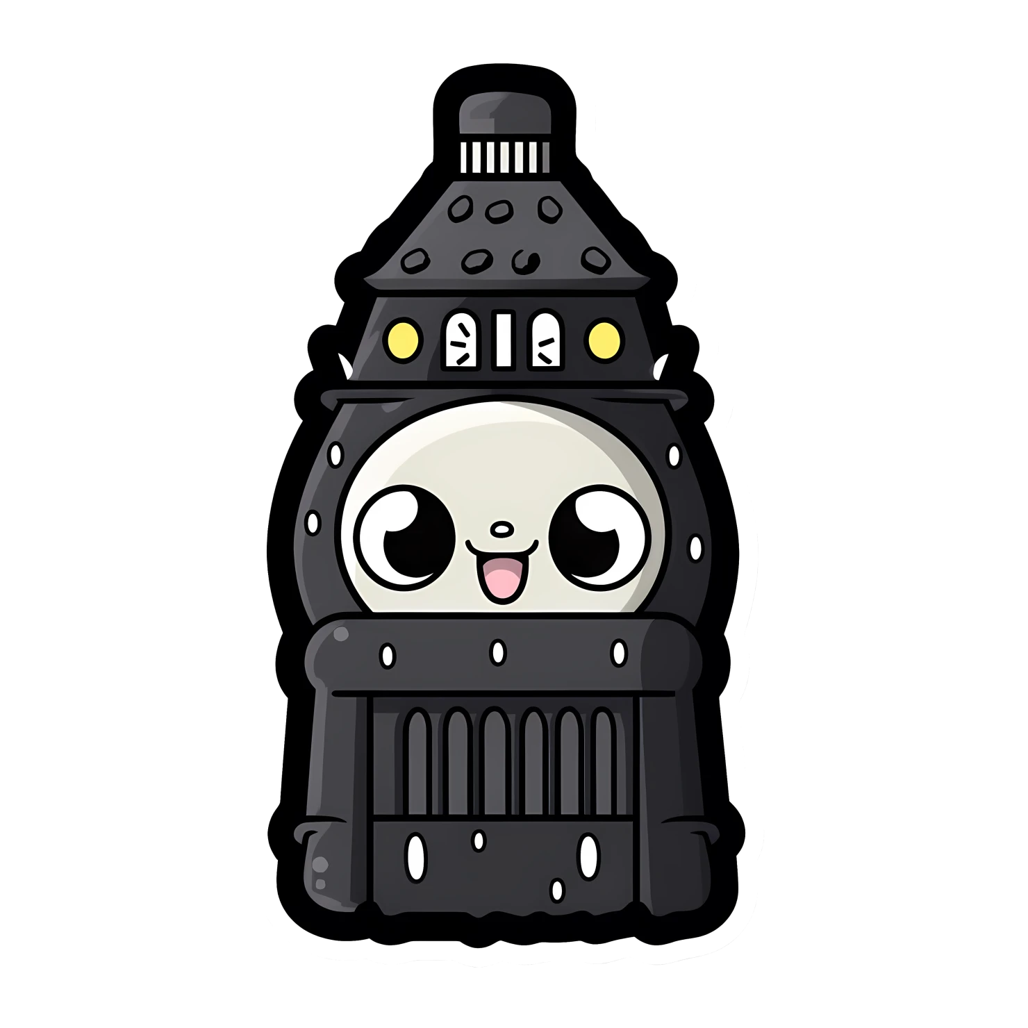 Kawaii big ben sticker isolated on transparent background #27395